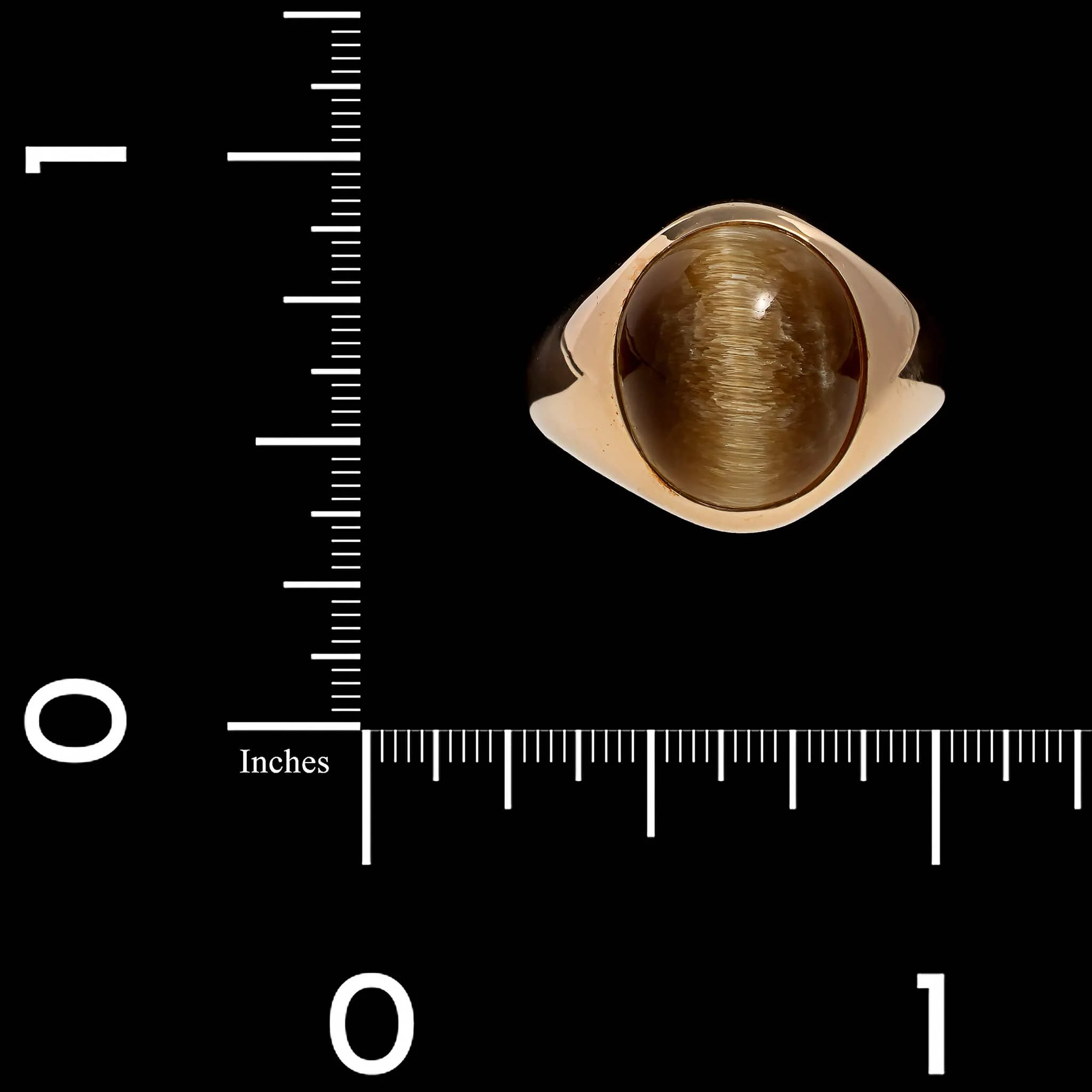 14K Yellow Gold Estate Tiger's Eye Ring - Image 3
