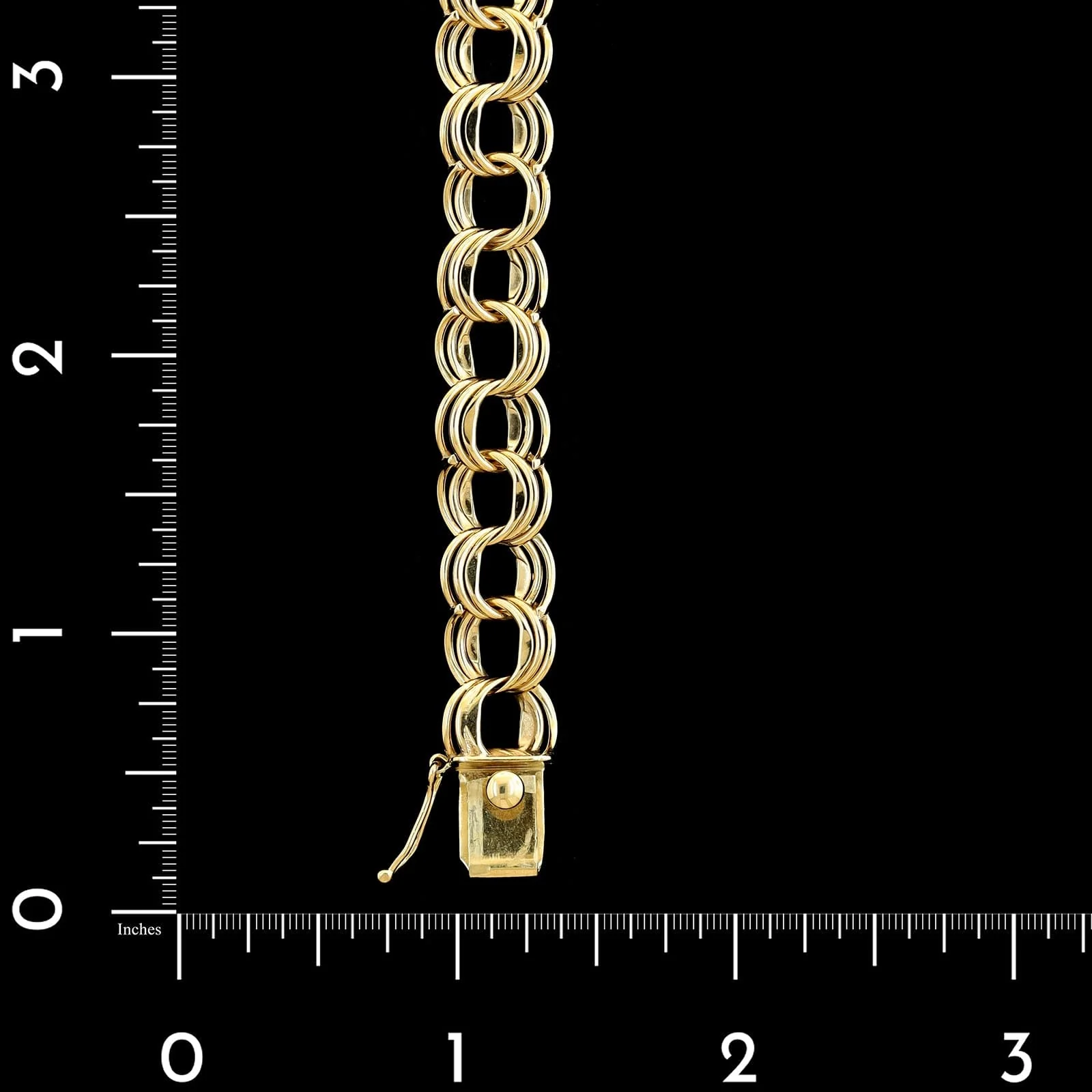 14K Yellow Gold Estate Triple Link Charm Bracelet - Image 3