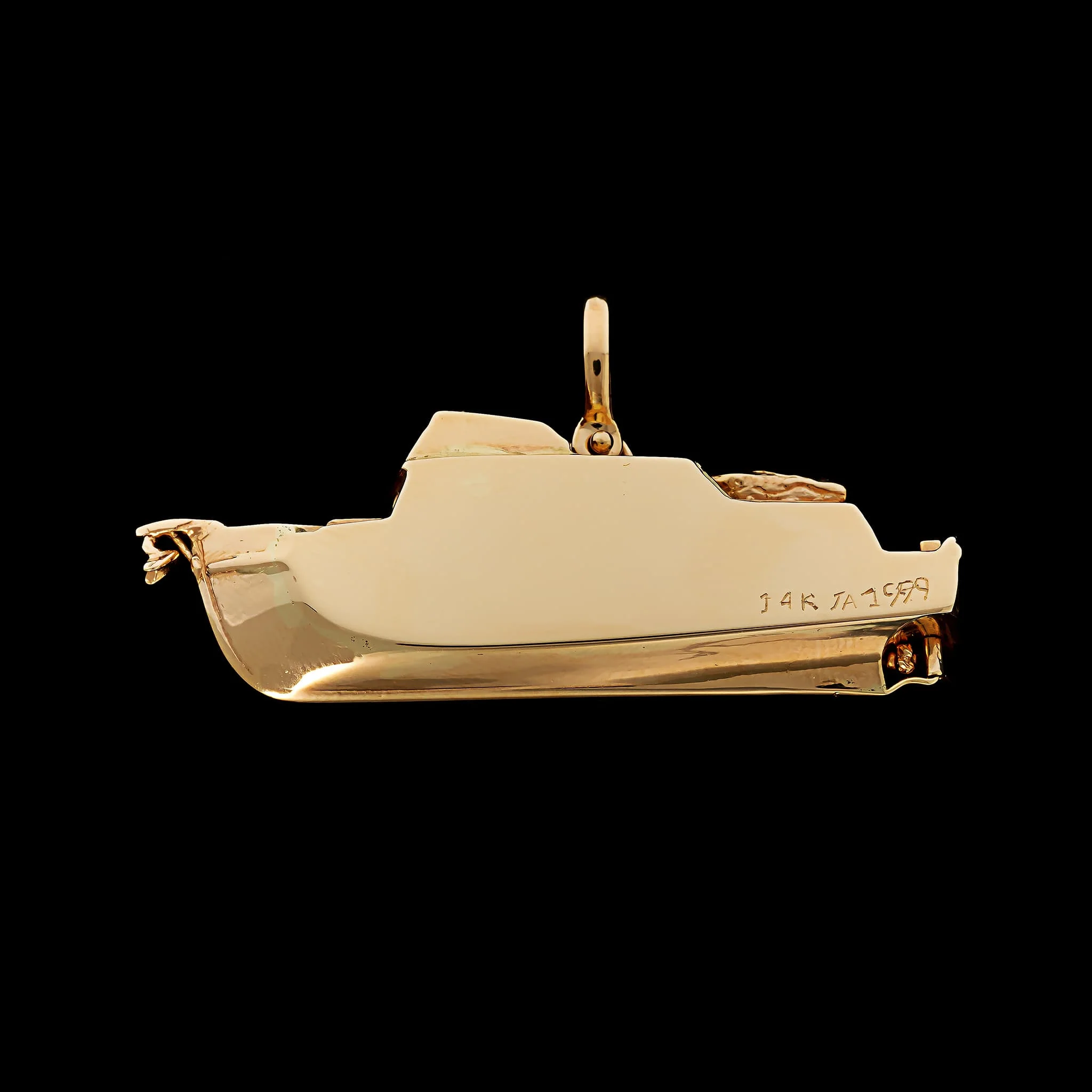 14K Yellow Gold Estate Yacht Charm - Image 2