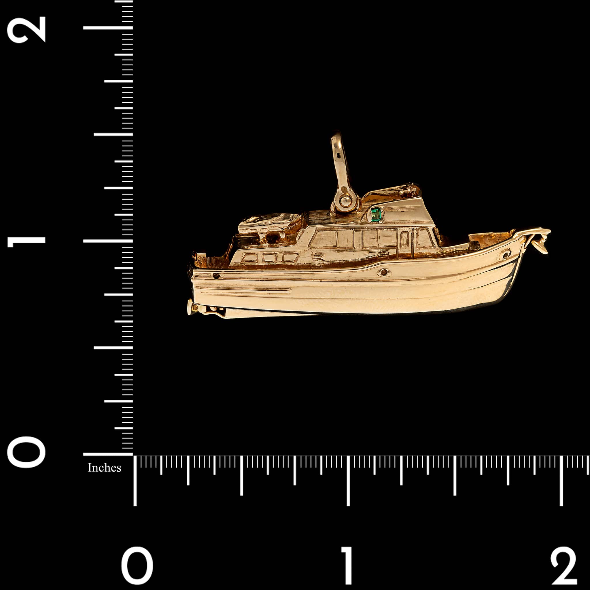 14K Yellow Gold Estate Yacht Charm - Image 3