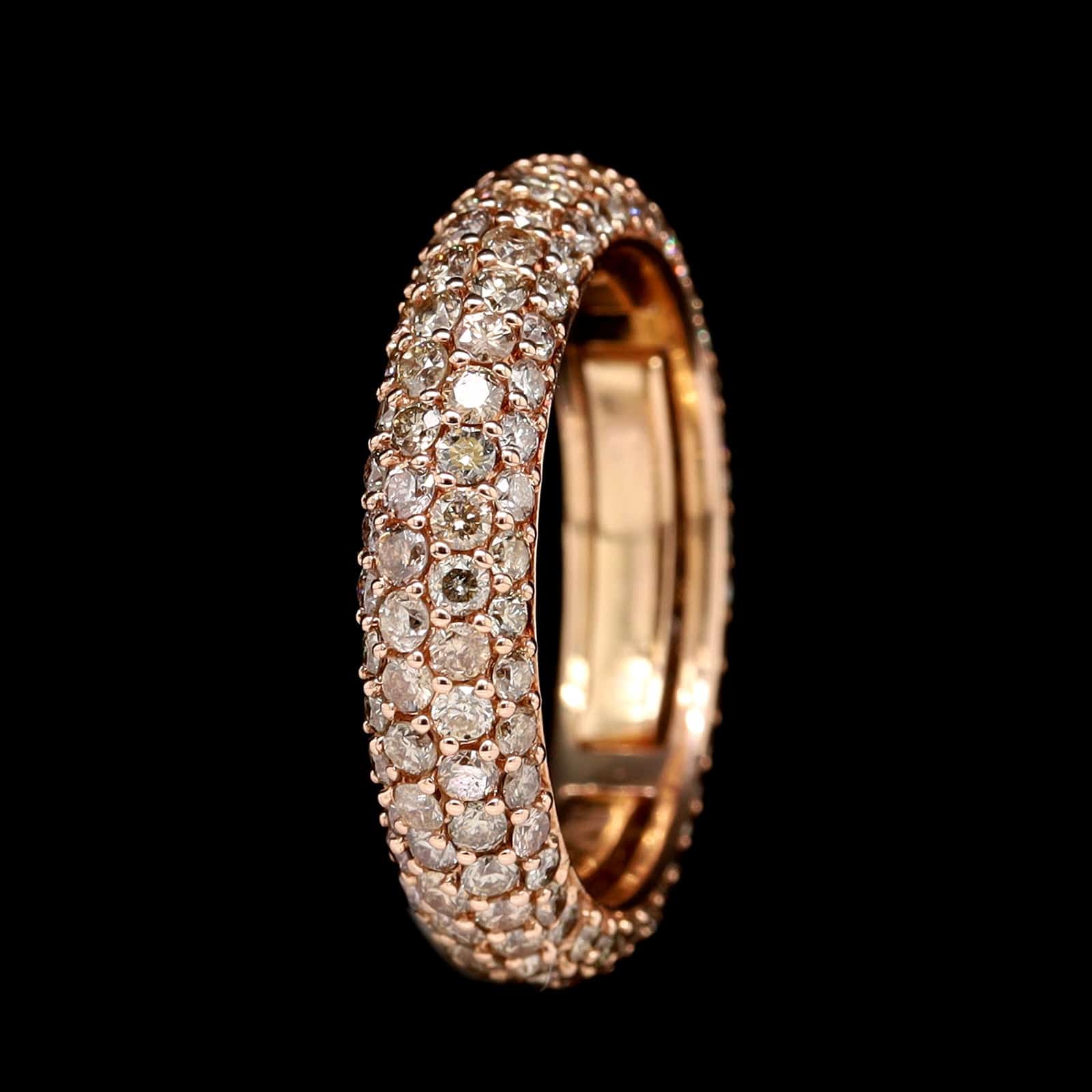 18K Rose Gold Estate Diamond Pave Eternity Band - Image 2