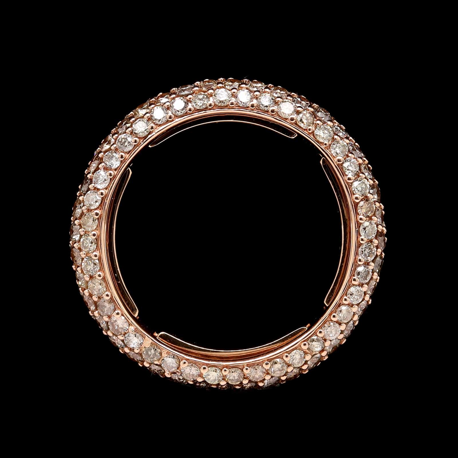 18K Rose Gold Estate Diamond Pave Eternity Band - Image 3