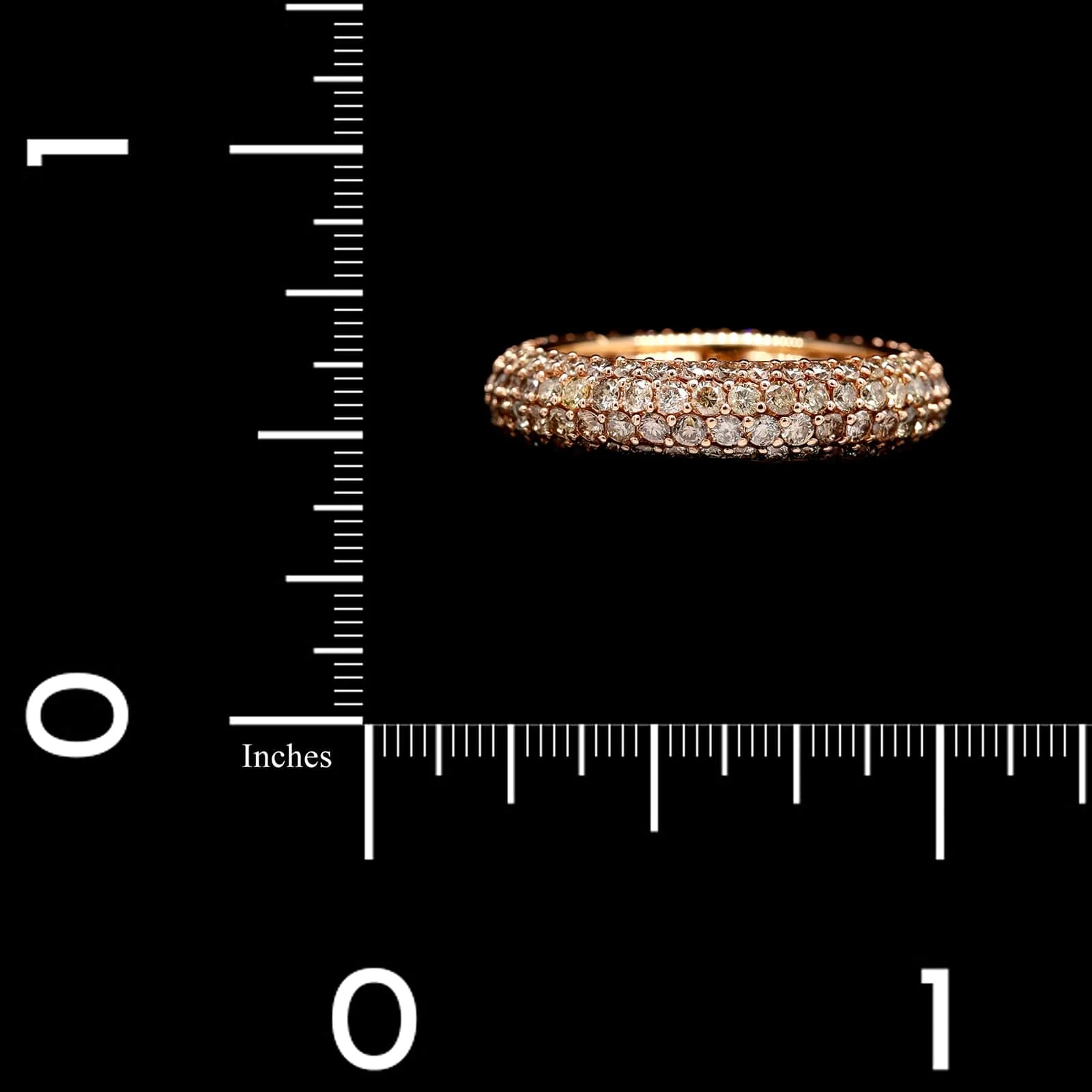 18K Rose Gold Estate Diamond Pave Eternity Band - Image 4