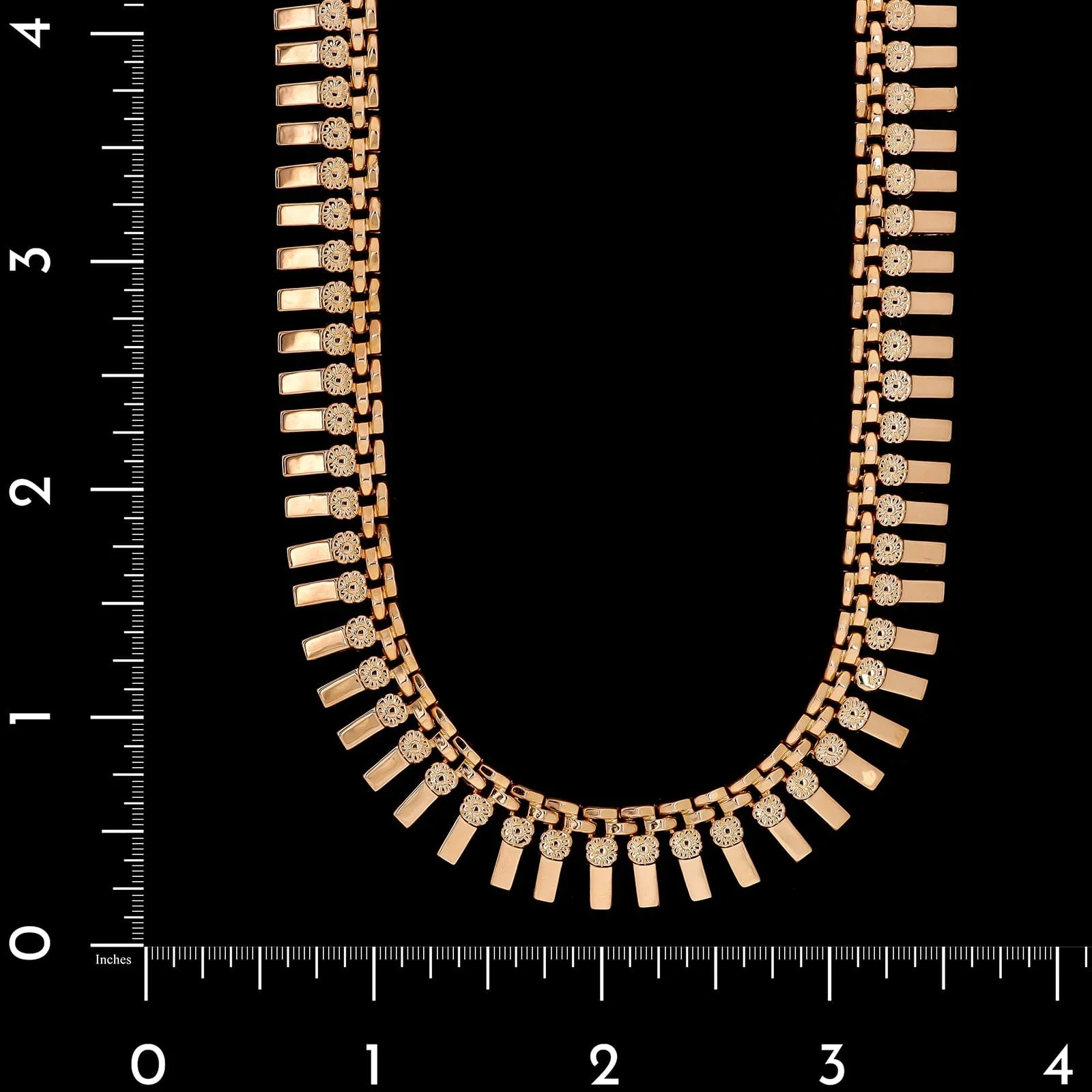 18K Rose Gold Estate Fringe Necklace - Image 2