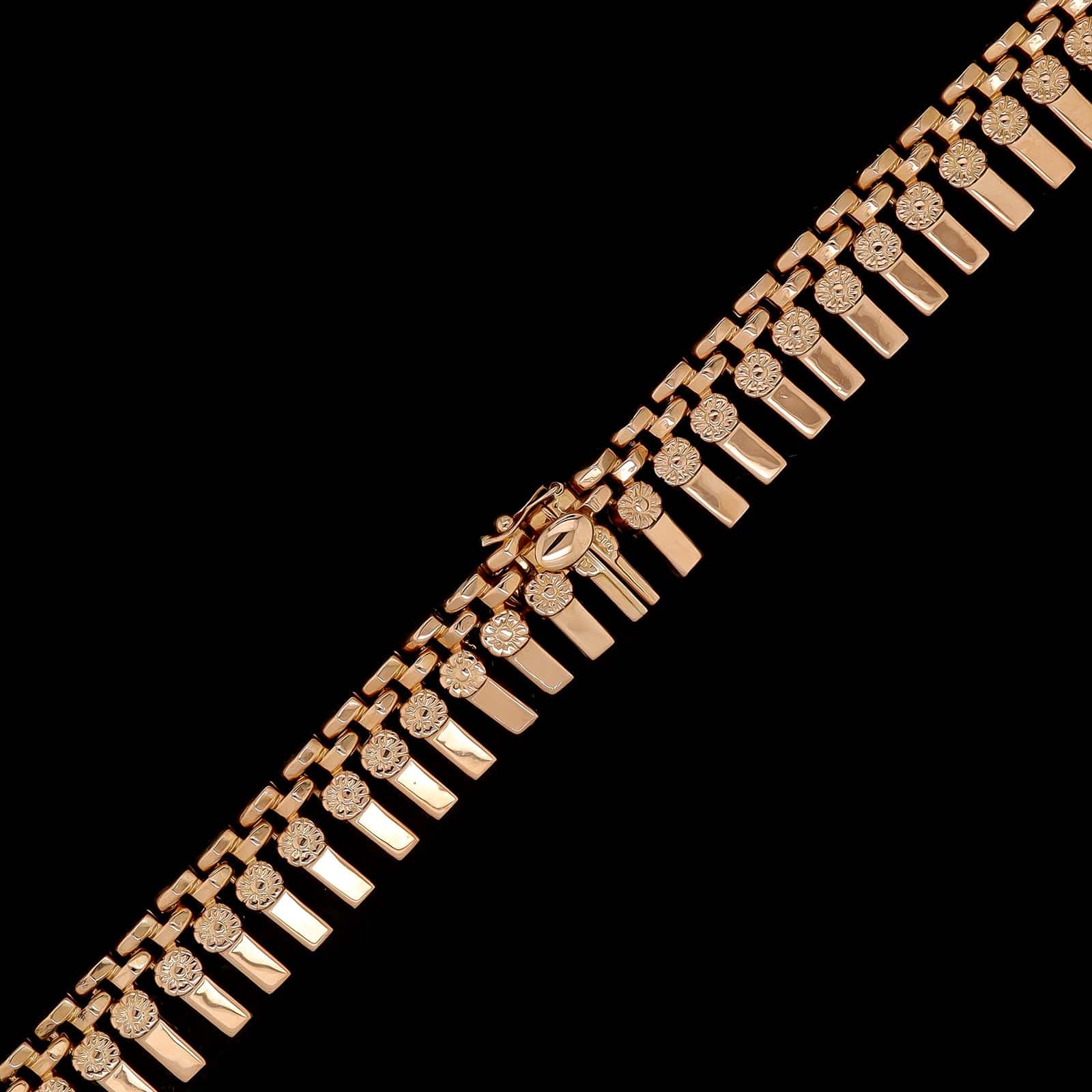 18K Rose Gold Estate Fringe Necklace - Image 4
