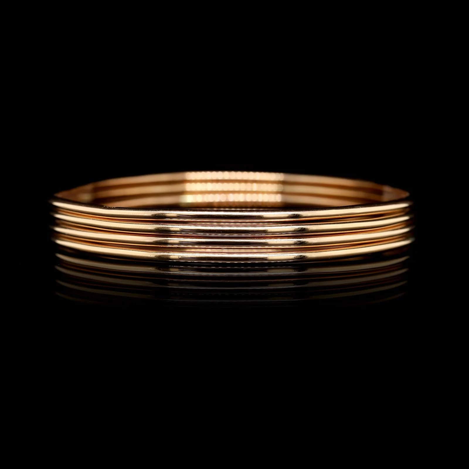 18K Rose Gold Estate Set of Four Bangles