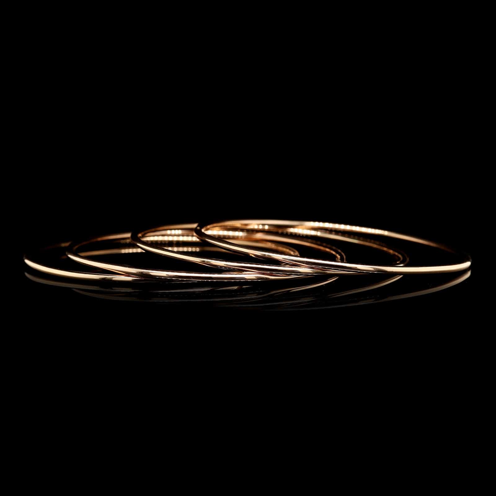 18K Rose Gold Estate Set of Four Bangles - Image 2