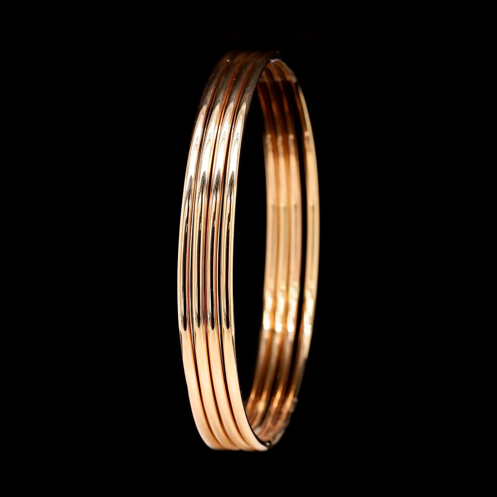 18K Rose Gold Estate Set of Four Bangles - Image 3
