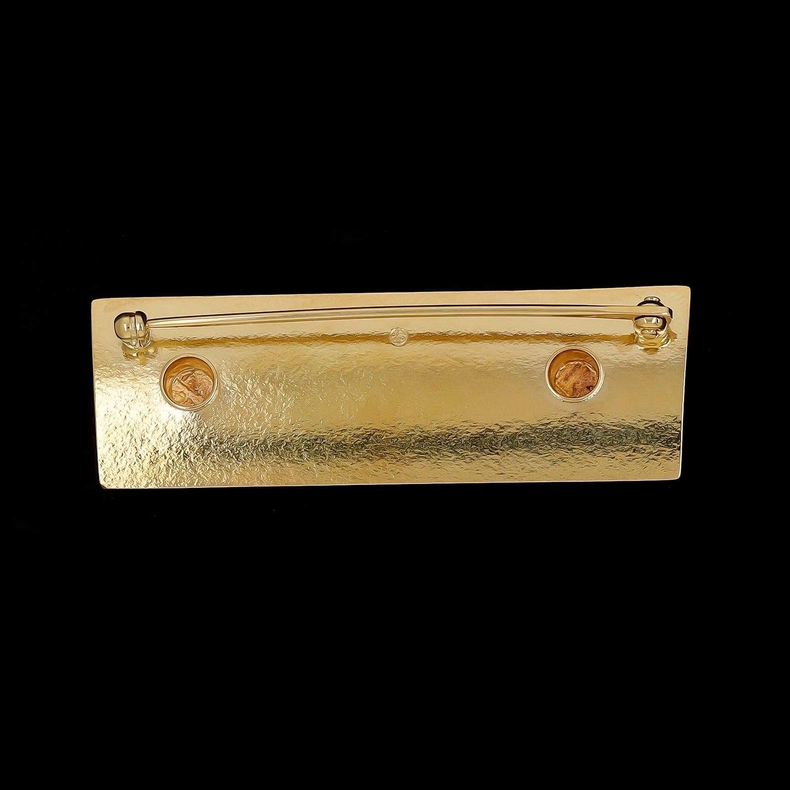 18K Tricolor Gold Estate Abstract Geometric Handmade Diamond Pin - Image 3