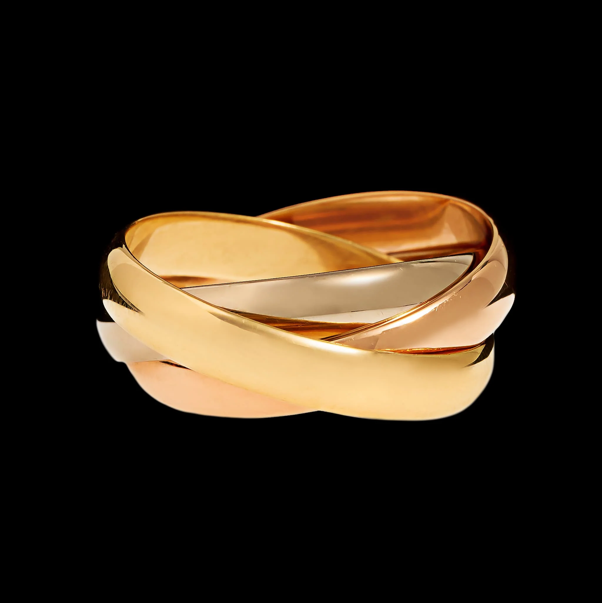 18K Tricolor Gold Estate Rolling Ring