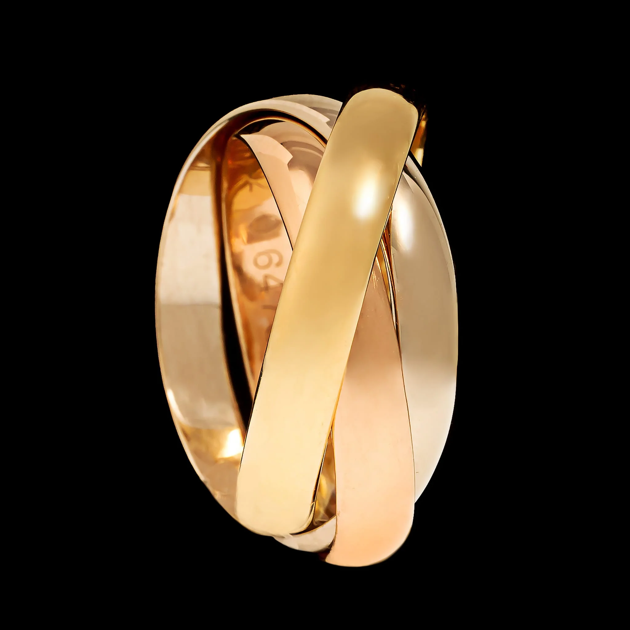 18K Tricolor Gold Estate Rolling Ring - Image 2