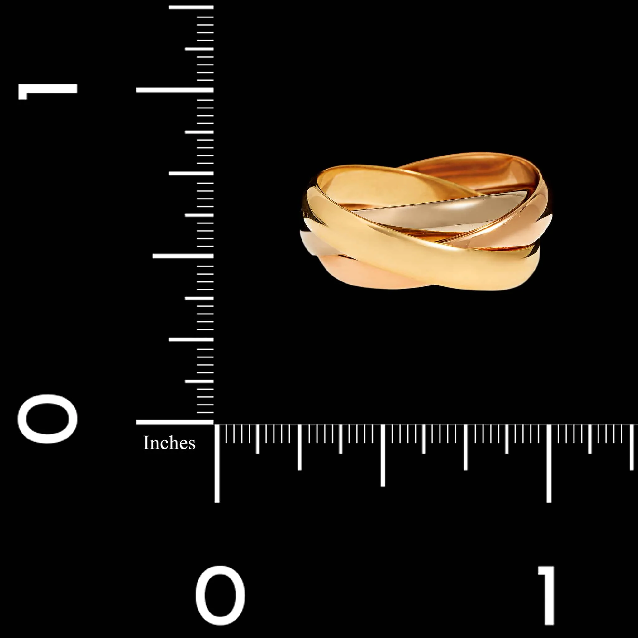 18K Tricolor Gold Estate Rolling Ring - Image 3