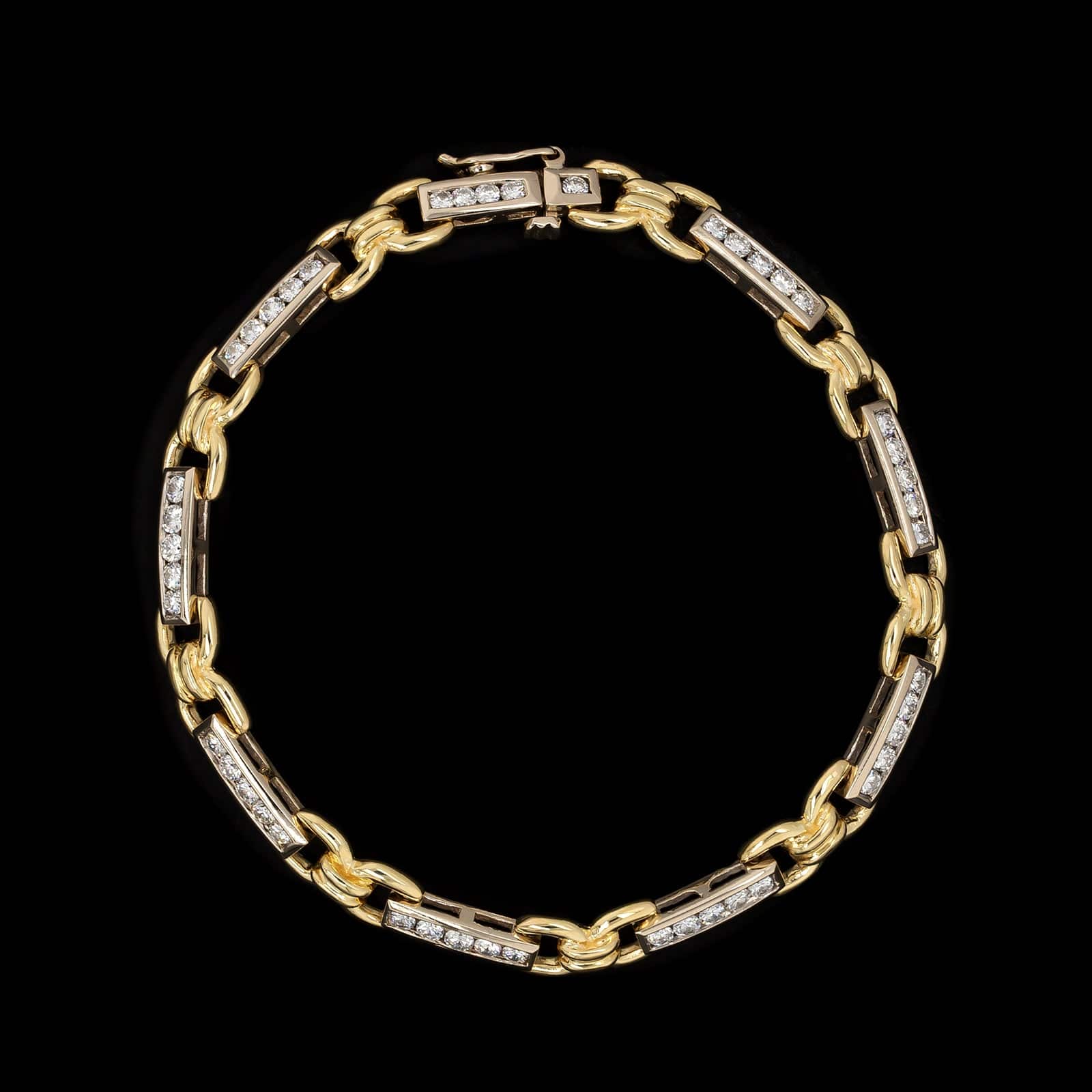 18K Two-tone Gold Estate Diamond Bracelet