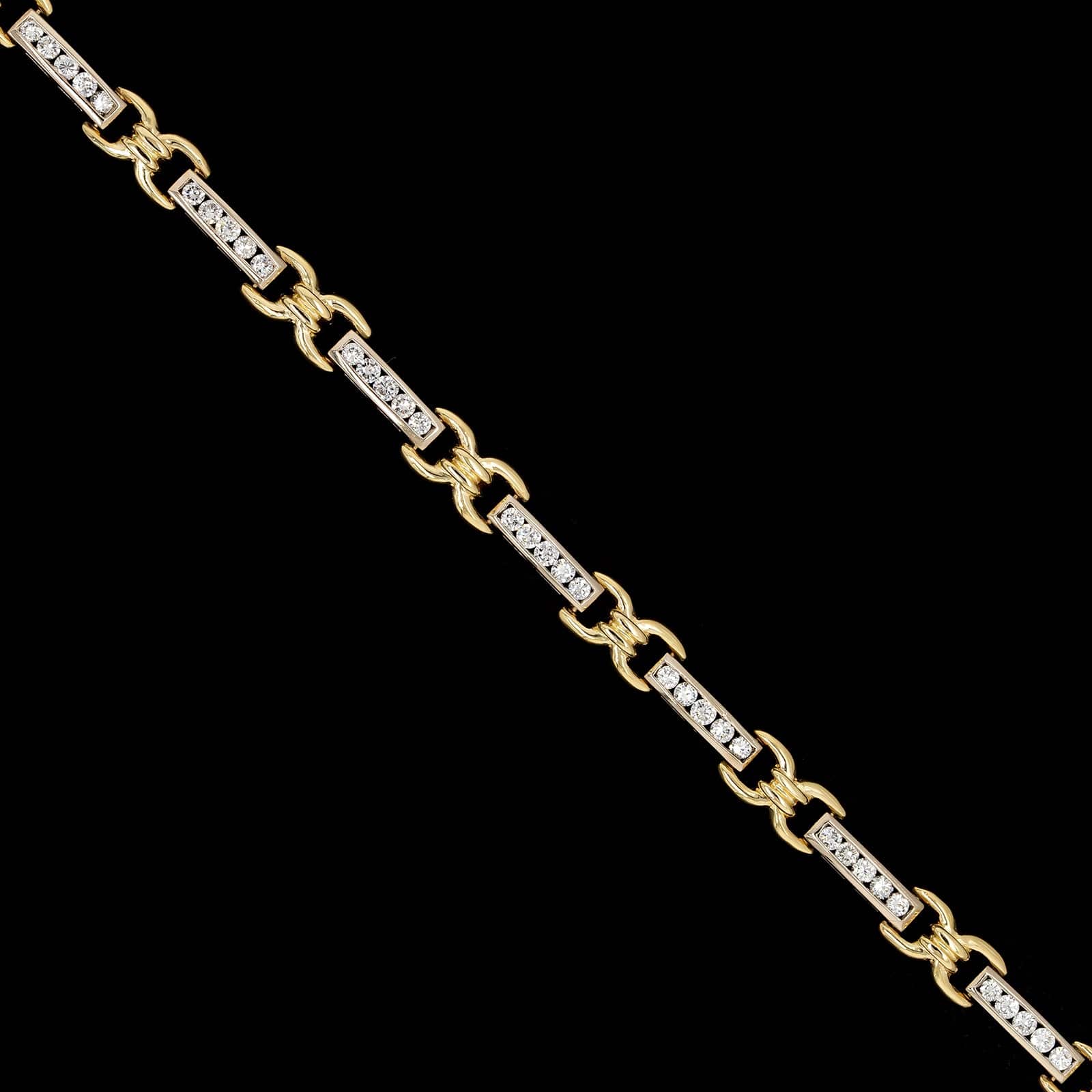 18K Two-tone Gold Estate Diamond Bracelet - Image 2
