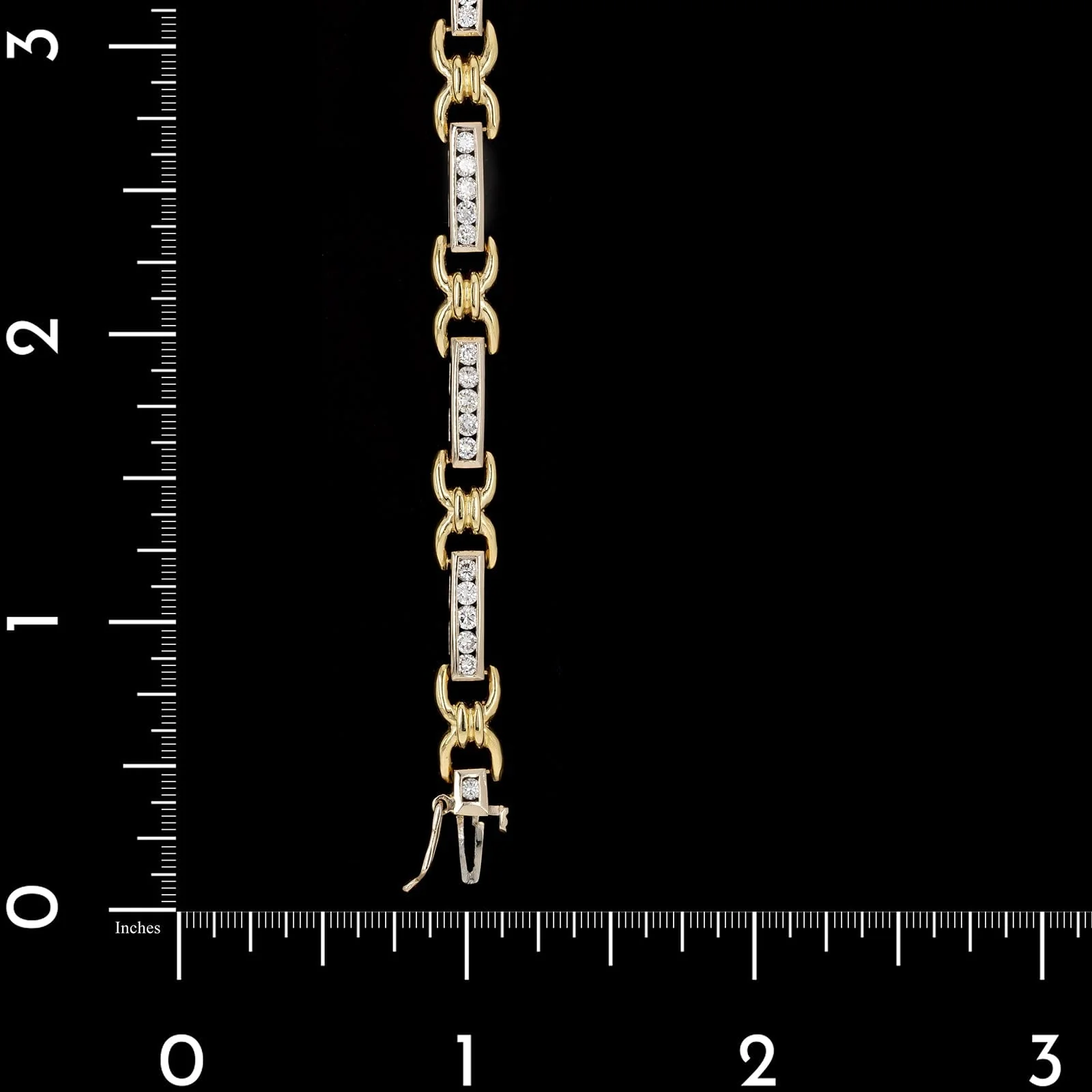 18K Two-tone Gold Estate Diamond Bracelet - Image 3