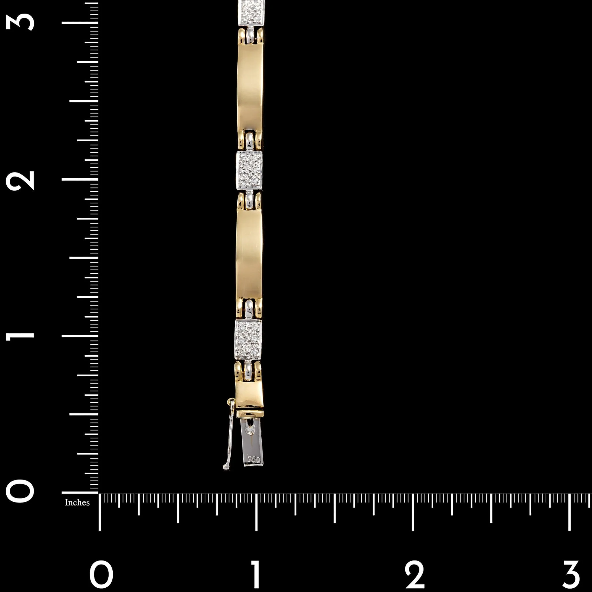 18K Two-tone Gold Estate Diamond Bracelet - Image 3