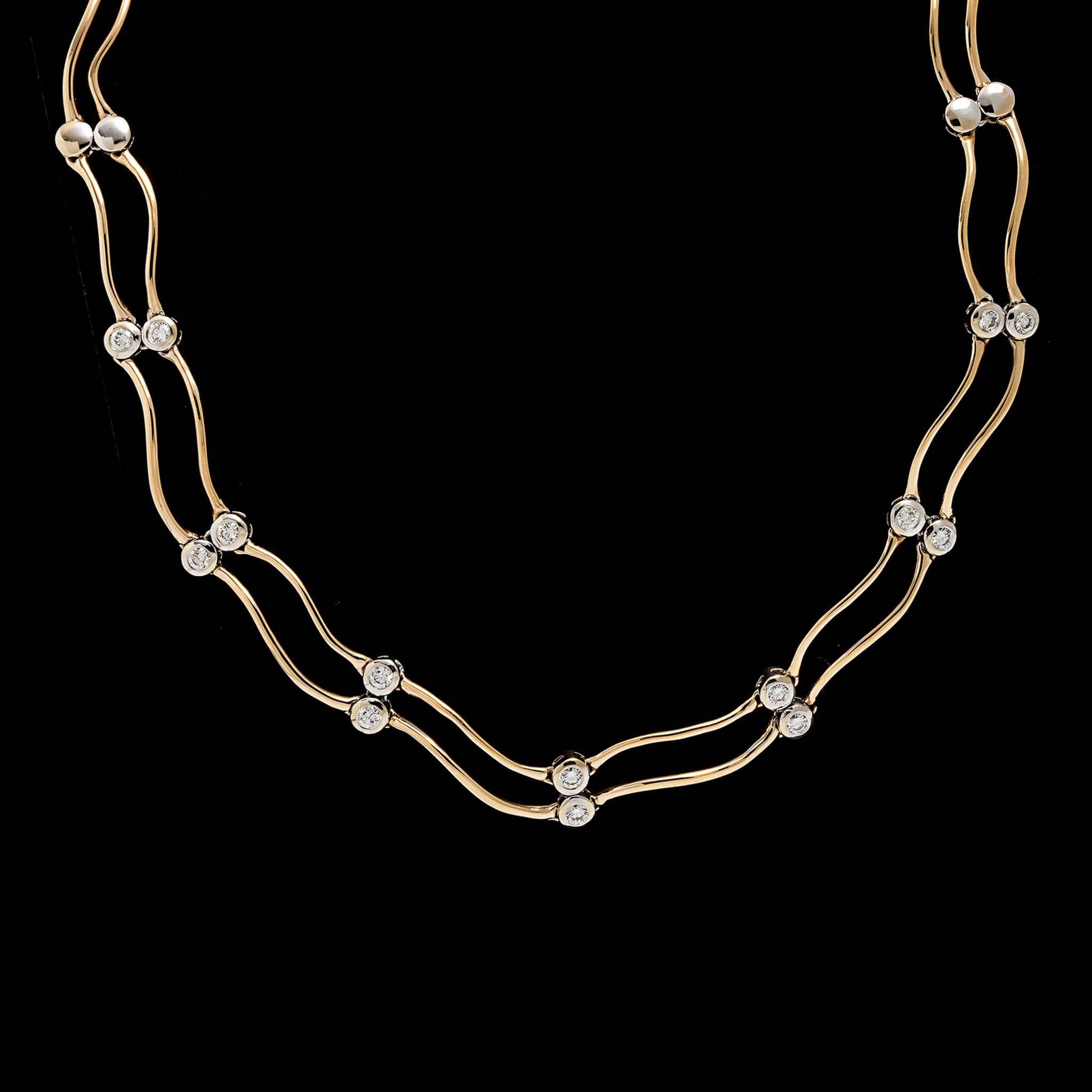 18K Two-tone Gold Estate Diamond Necklace