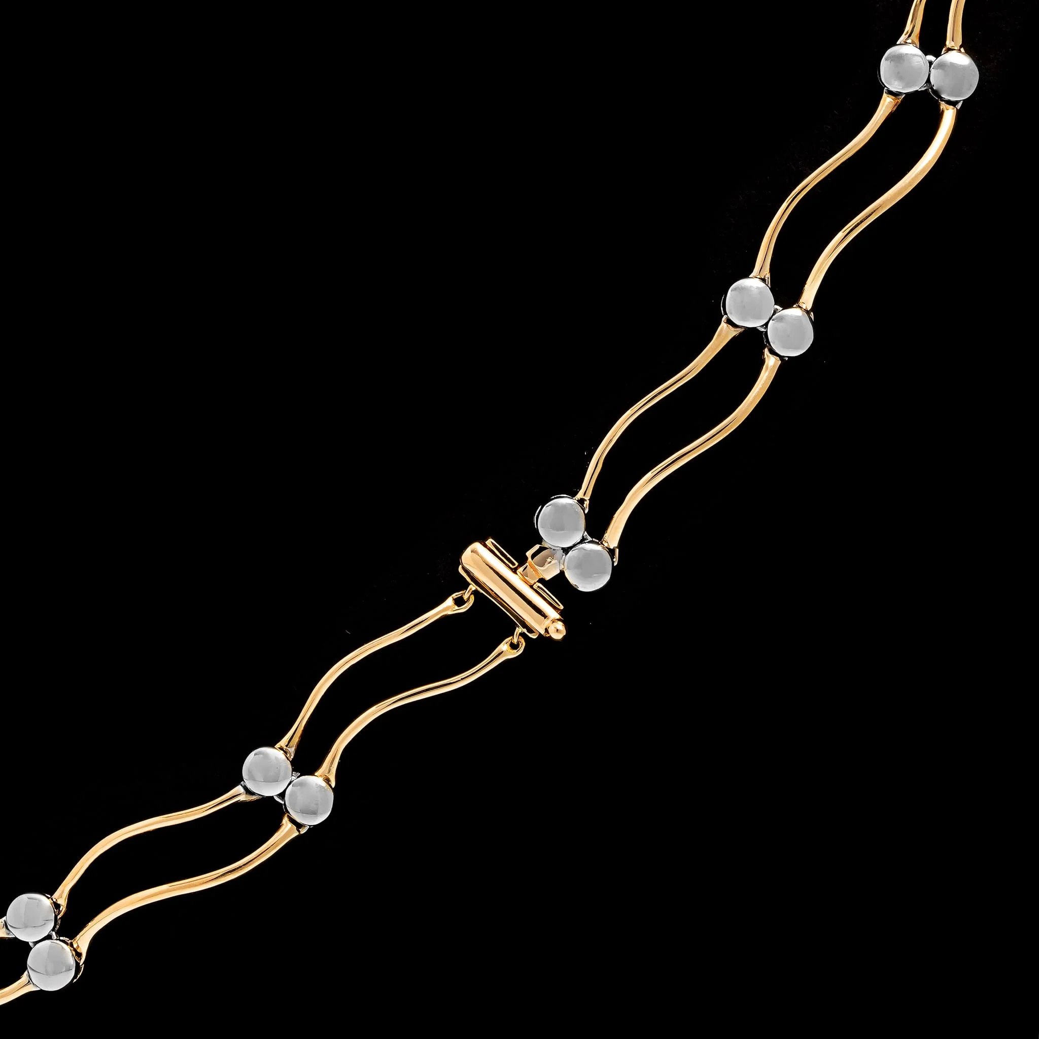 18K Two-tone Gold Estate Diamond Necklace - Image 3