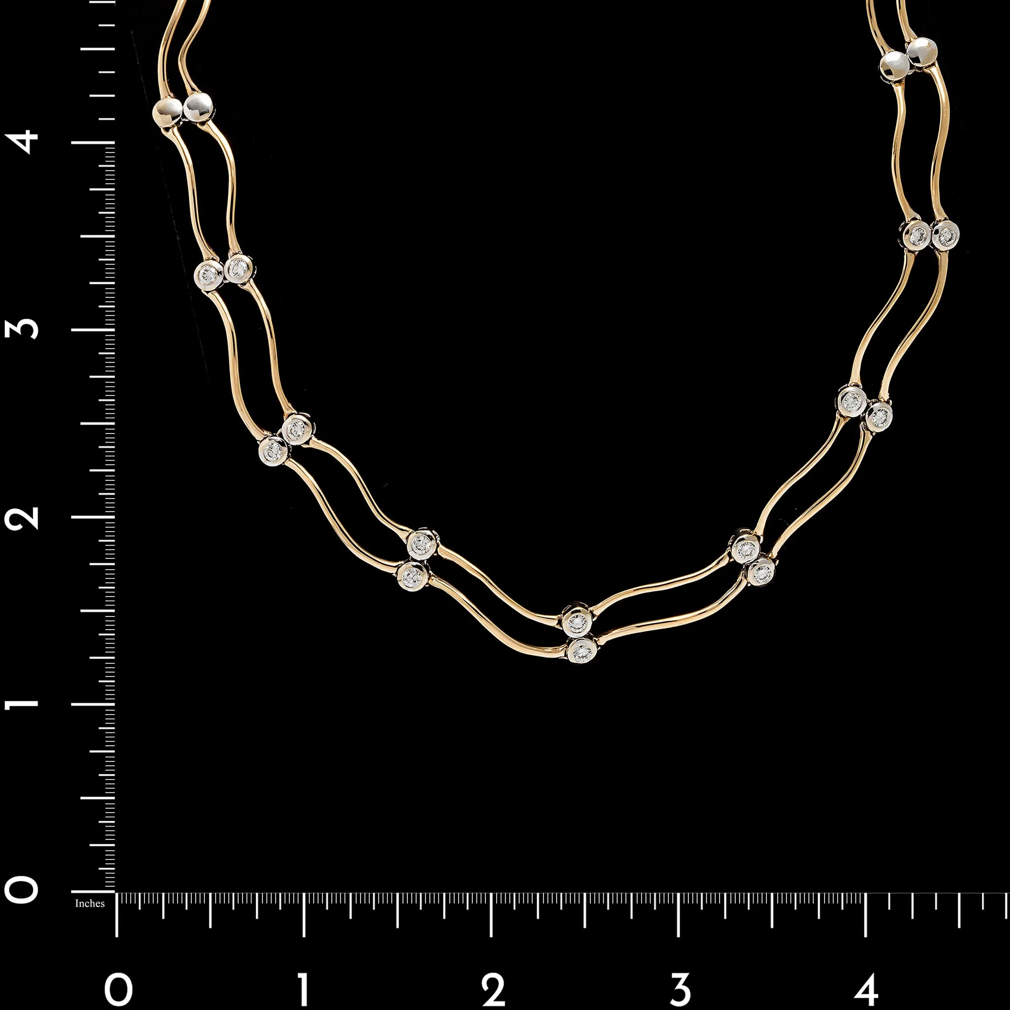 18K Two-tone Gold Estate Diamond Necklace - Image 4
