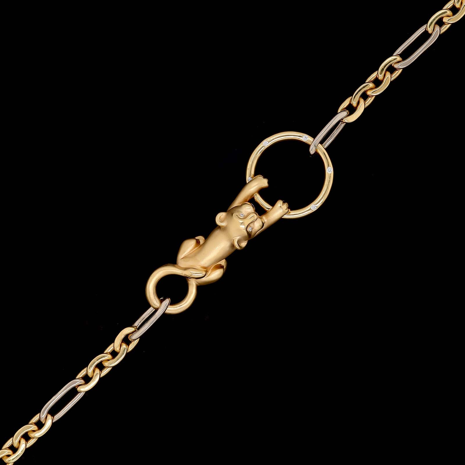 18K Two-tone Gold Estate Diamond Panther Bracelet - Image 2