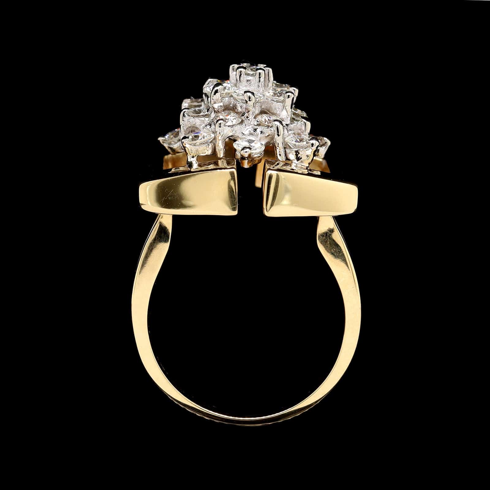 18K Two-tone Gold Estate Diamond Ring - Image 3