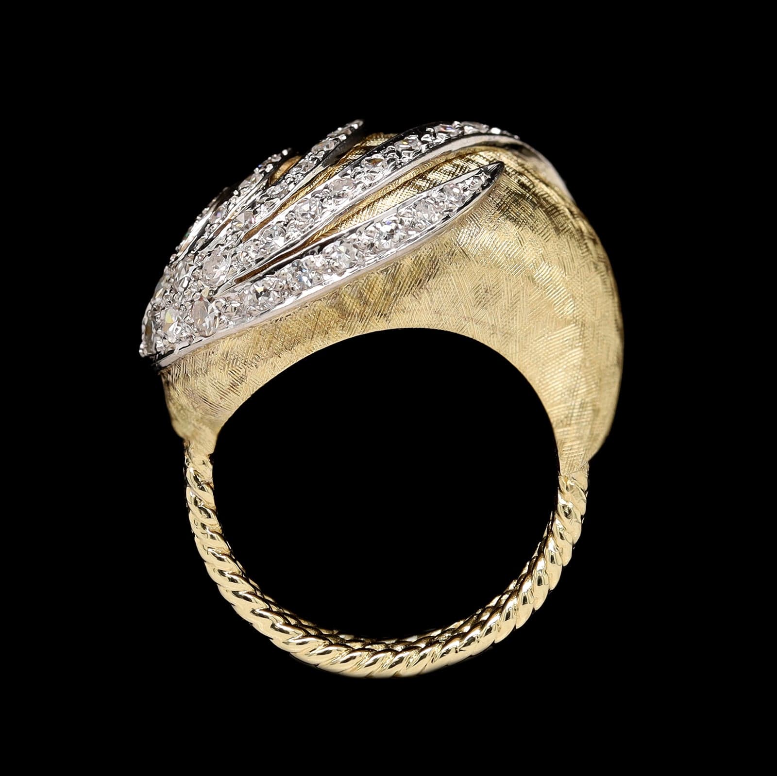 18K Two-tone Gold Estate Diamond Ring - Image 3