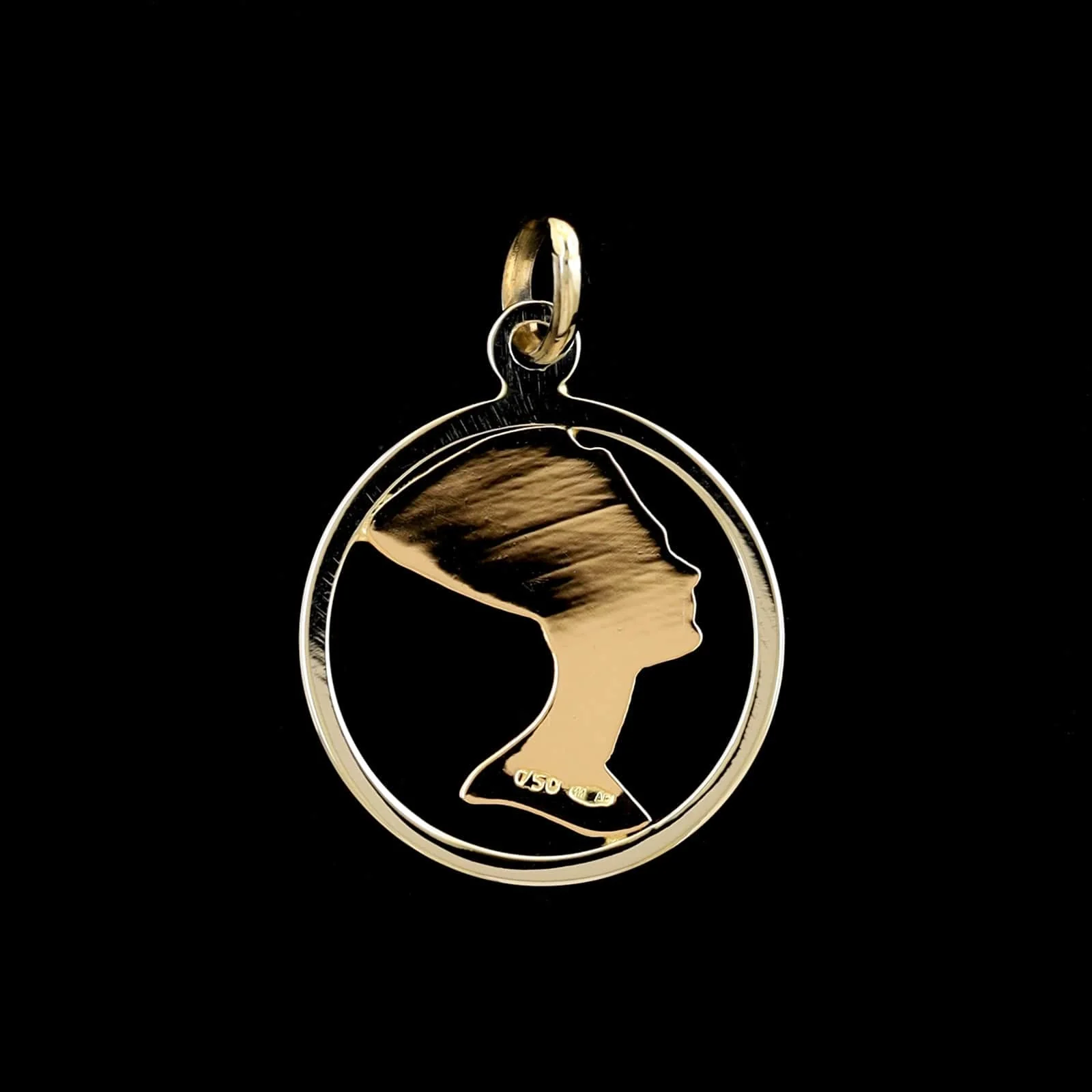 18K Two-tone Gold Estate Nefertiti Charm - Image 2