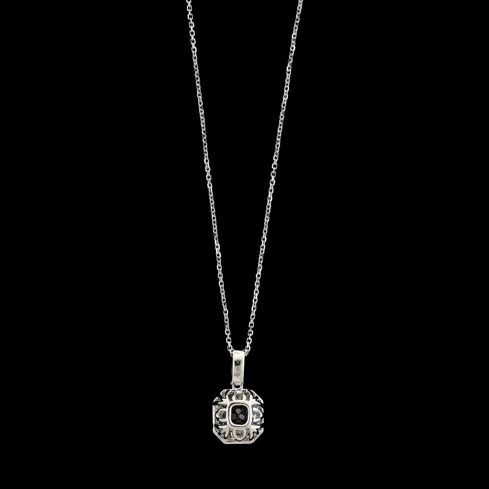 18K White Gold Estate Alexandrite and Diamond Pendant Necklace - Image 2
