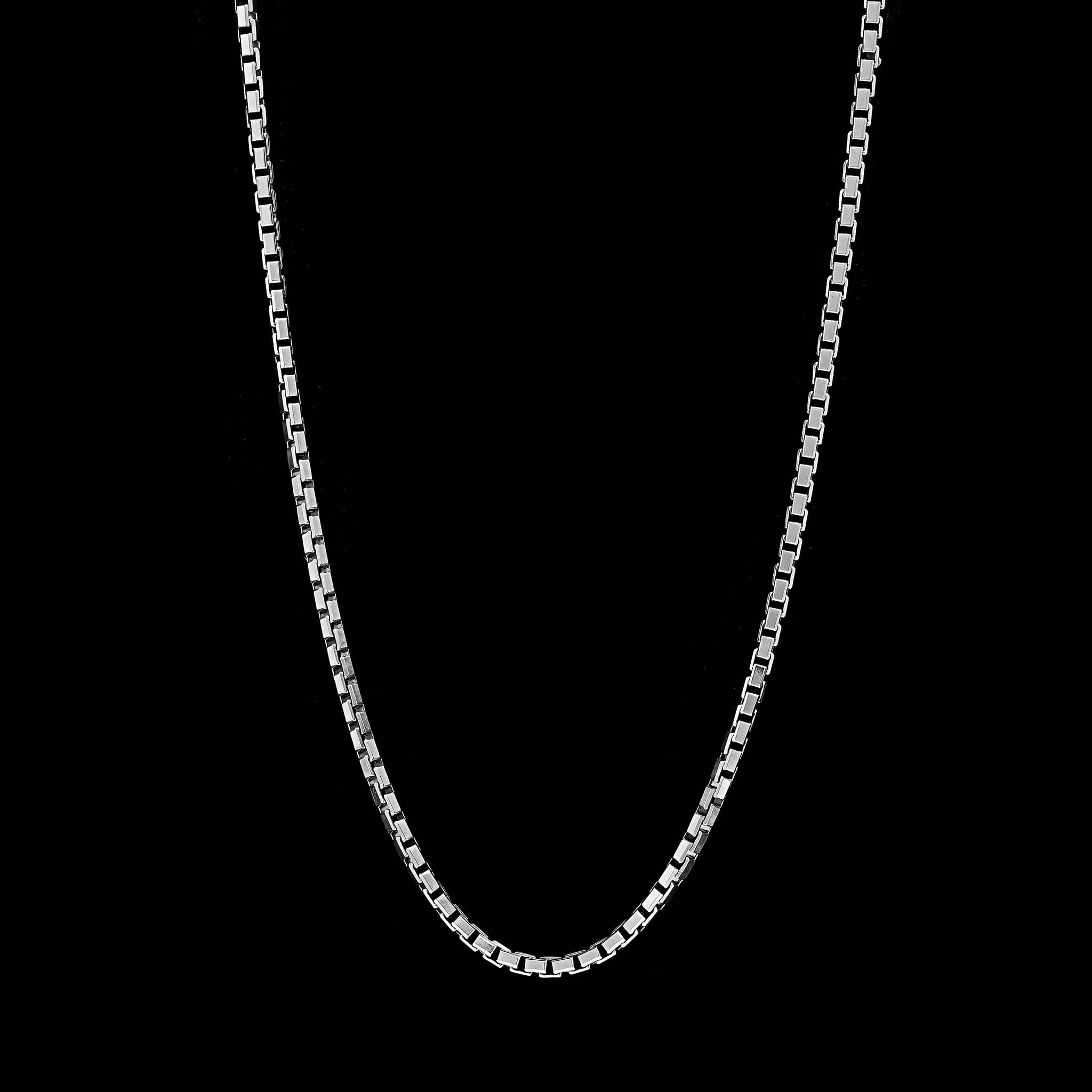 18K White Gold Estate Box Chain