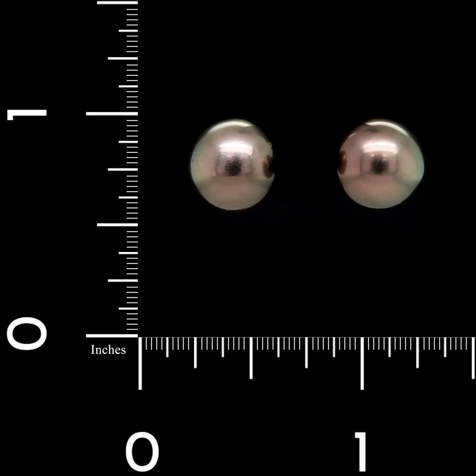 18K White Gold Estate Cultured Tahitian Pearl Stud Earrings - Image 2