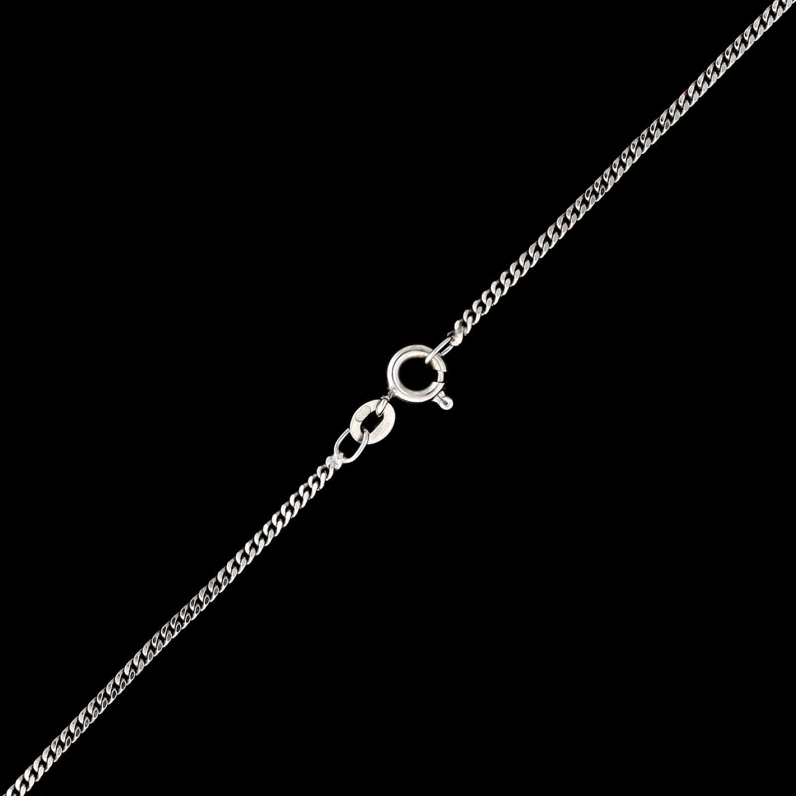 18K White Gold Estate Curb Link Chain - Image 2