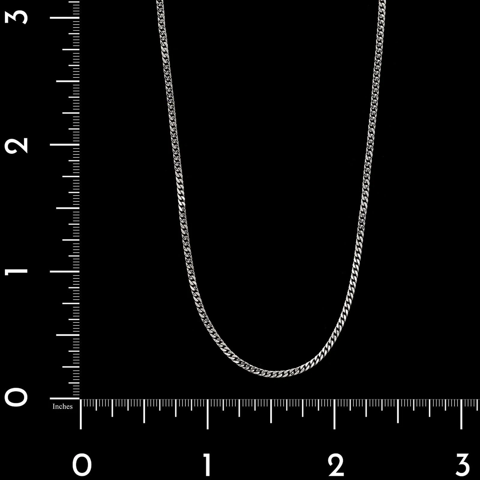 18K White Gold Estate Curb Link Chain - Image 3