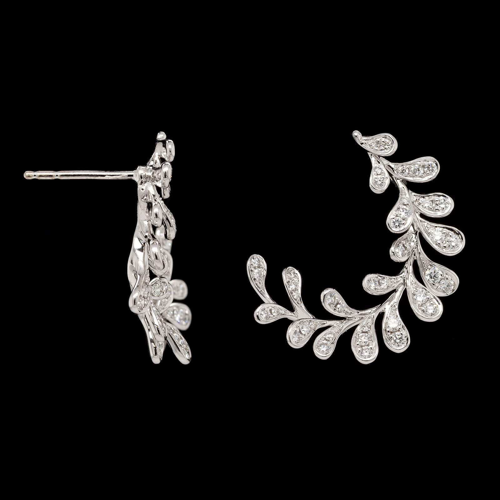 18K White Gold Estate Diamond Earrings