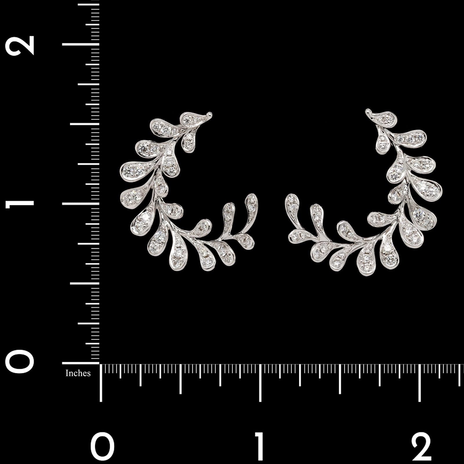 18K White Gold Estate Diamond Earrings - Image 2