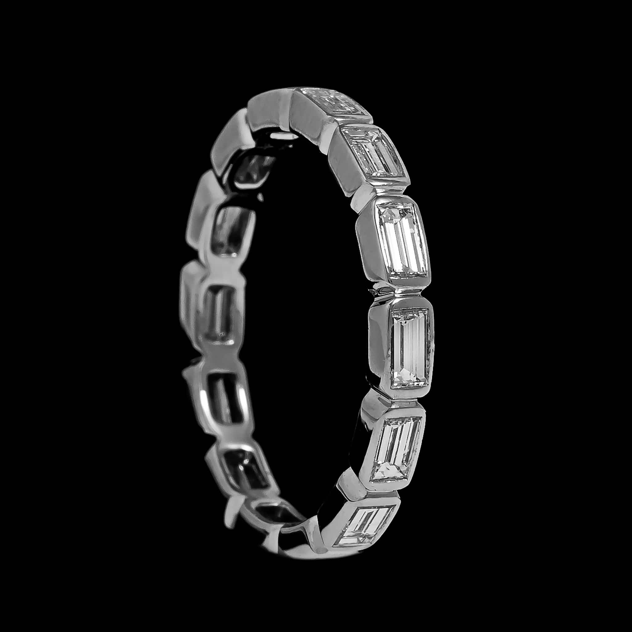 18K White Gold Estate Diamond Eternity Band - Image 2