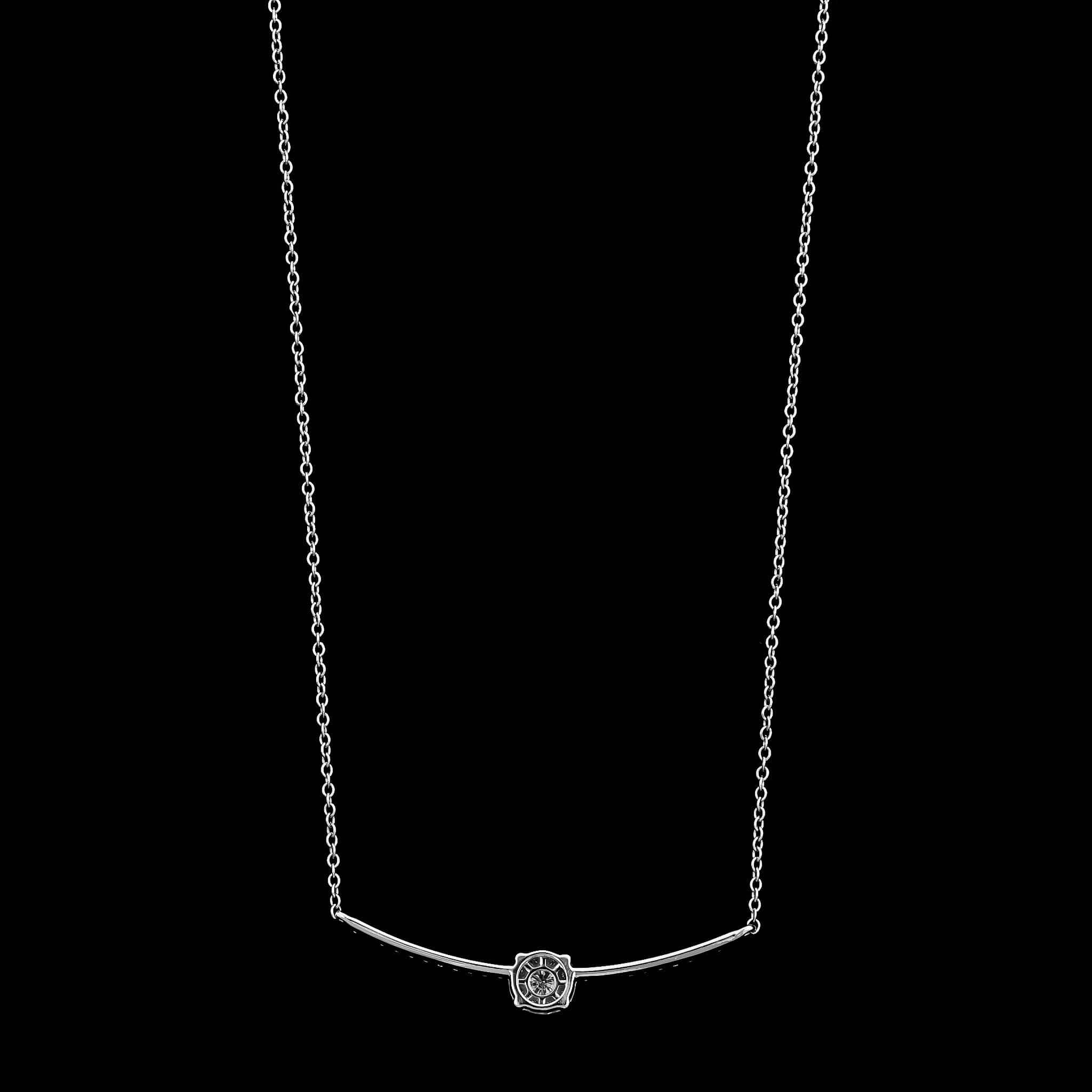 18K White Gold Estate Diamond Necklace - Image 2