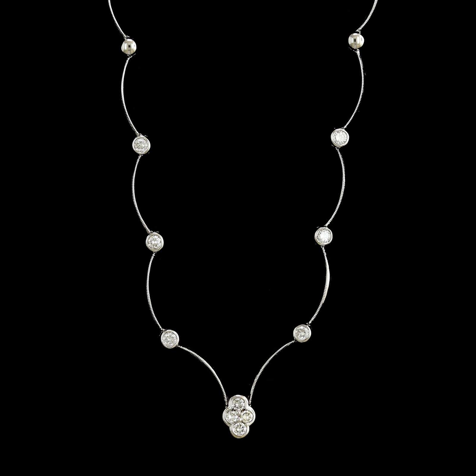 18K White Gold Estate Diamond Necklace