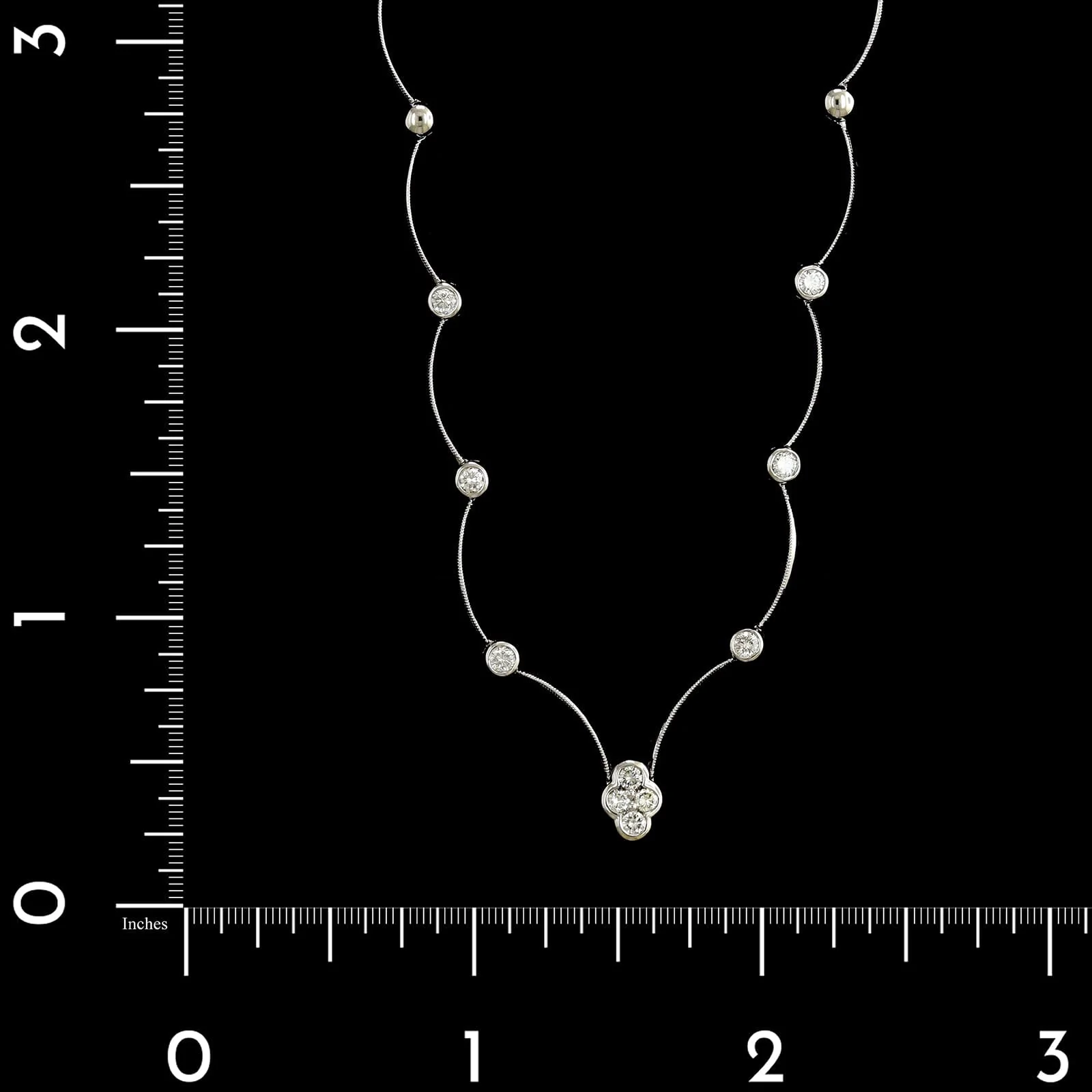 18K White Gold Estate Diamond Necklace - Image 4