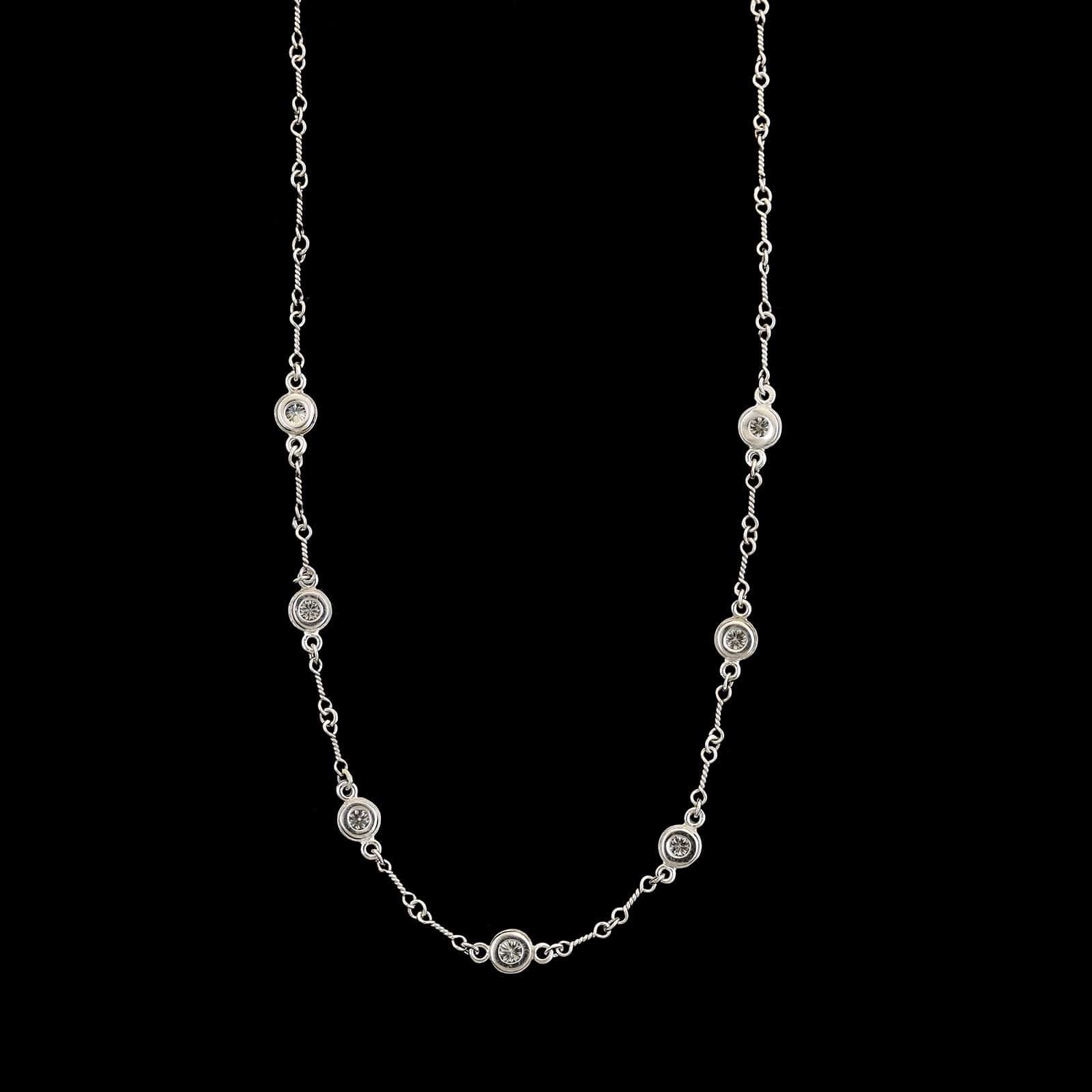 18K White Gold Estate Diamond Necklace - Image 2