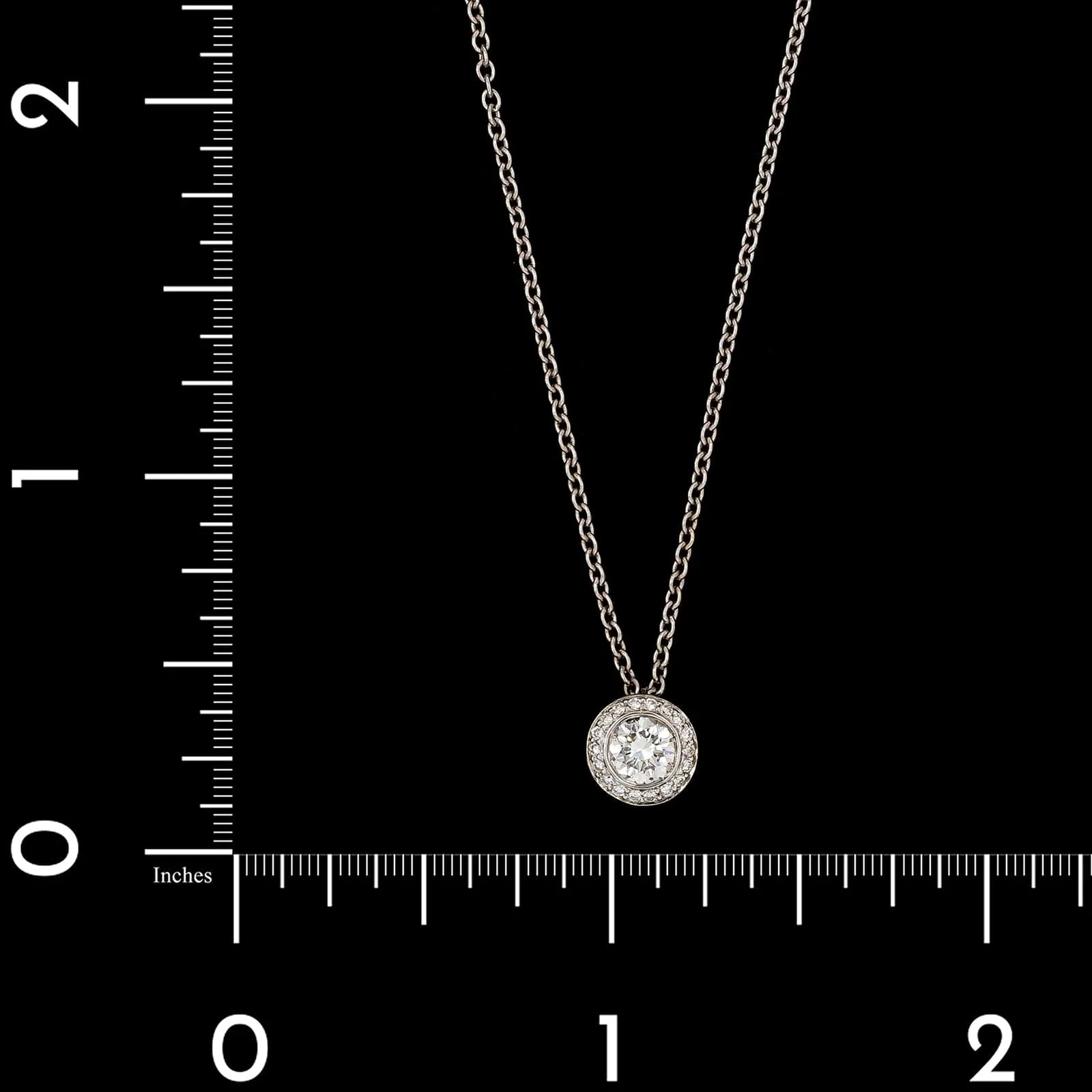 18K White Gold Estate Diamond Pendant Necklace - Image 4