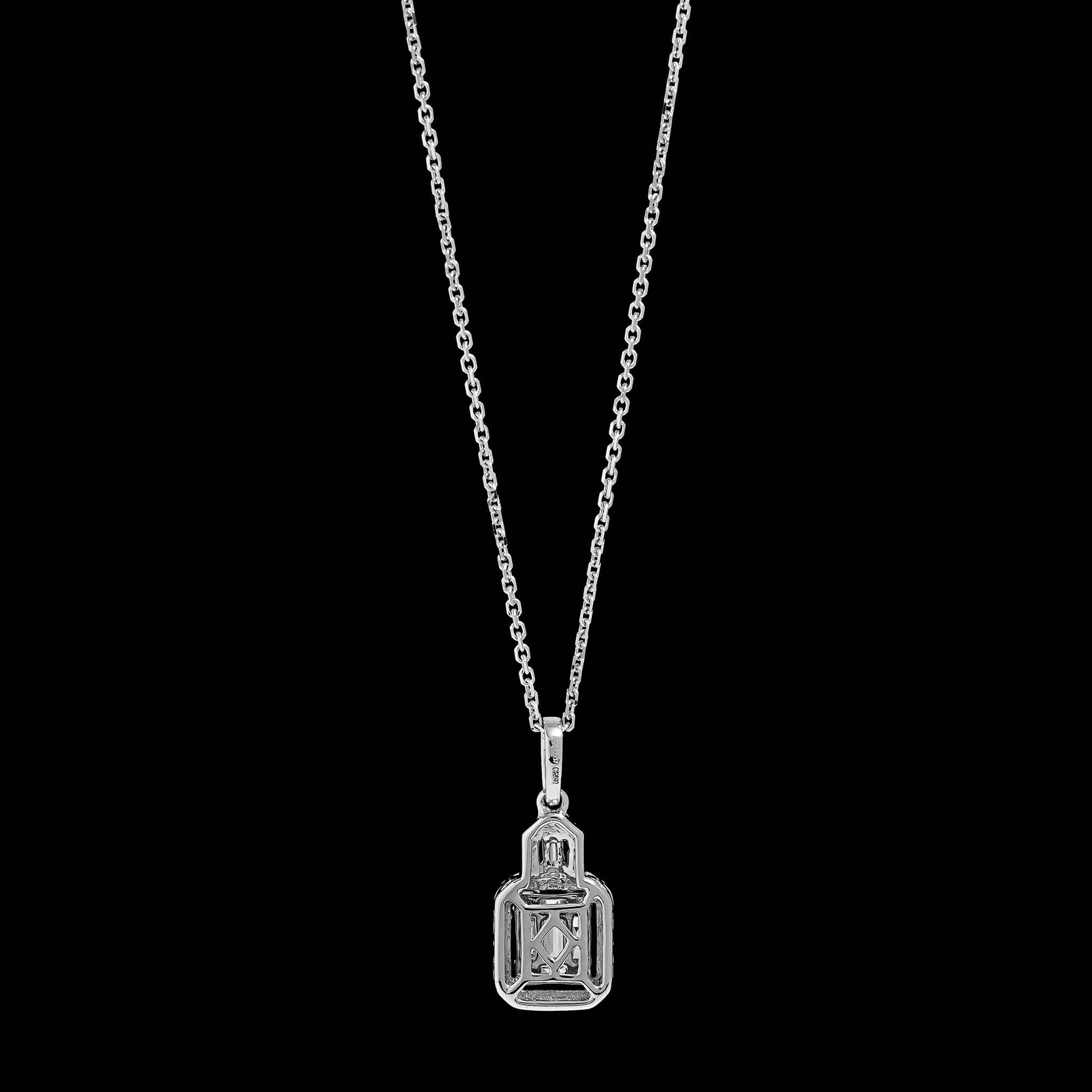 18K White Gold Estate Diamond Pendant Necklace - Image 2