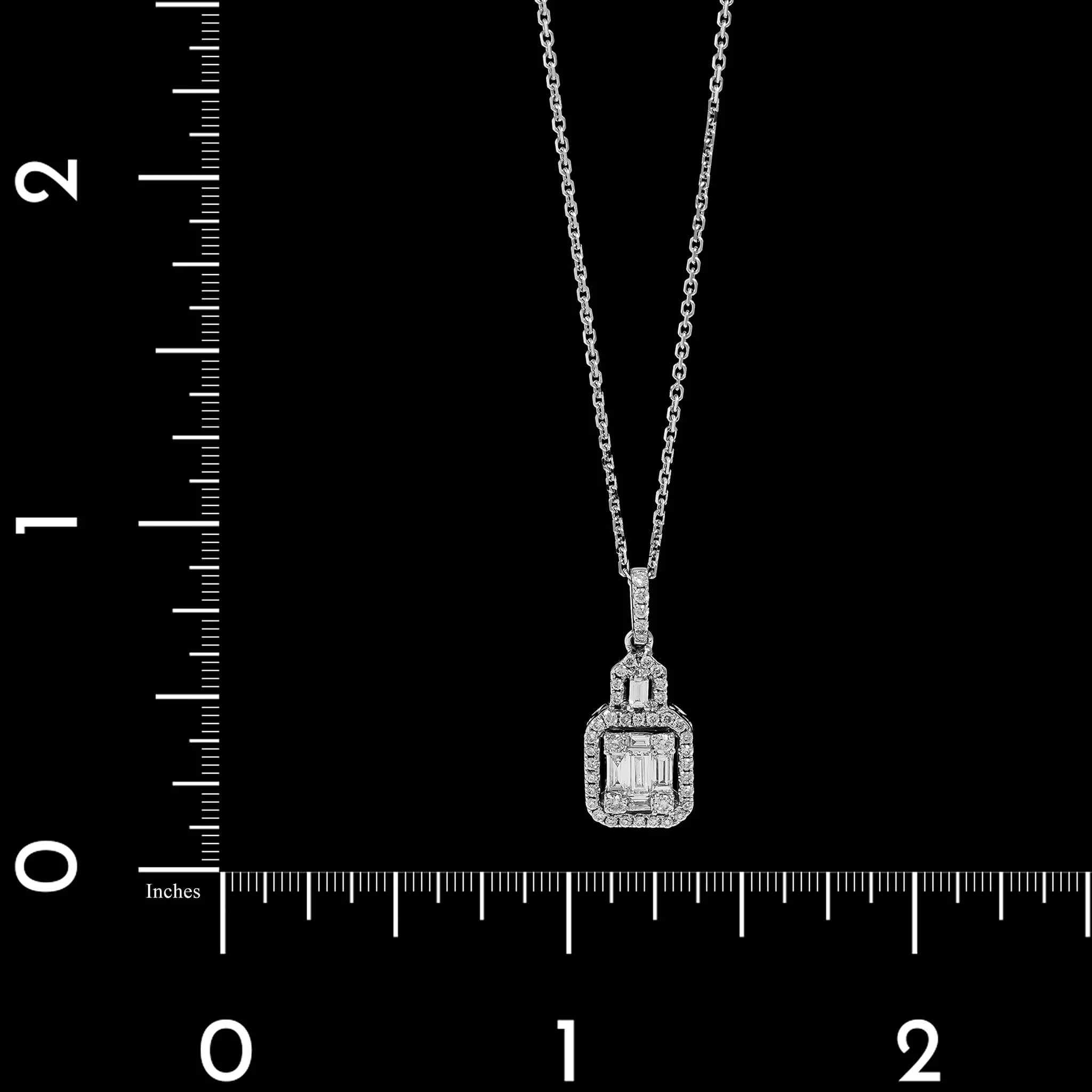18K White Gold Estate Diamond Pendant Necklace - Image 4