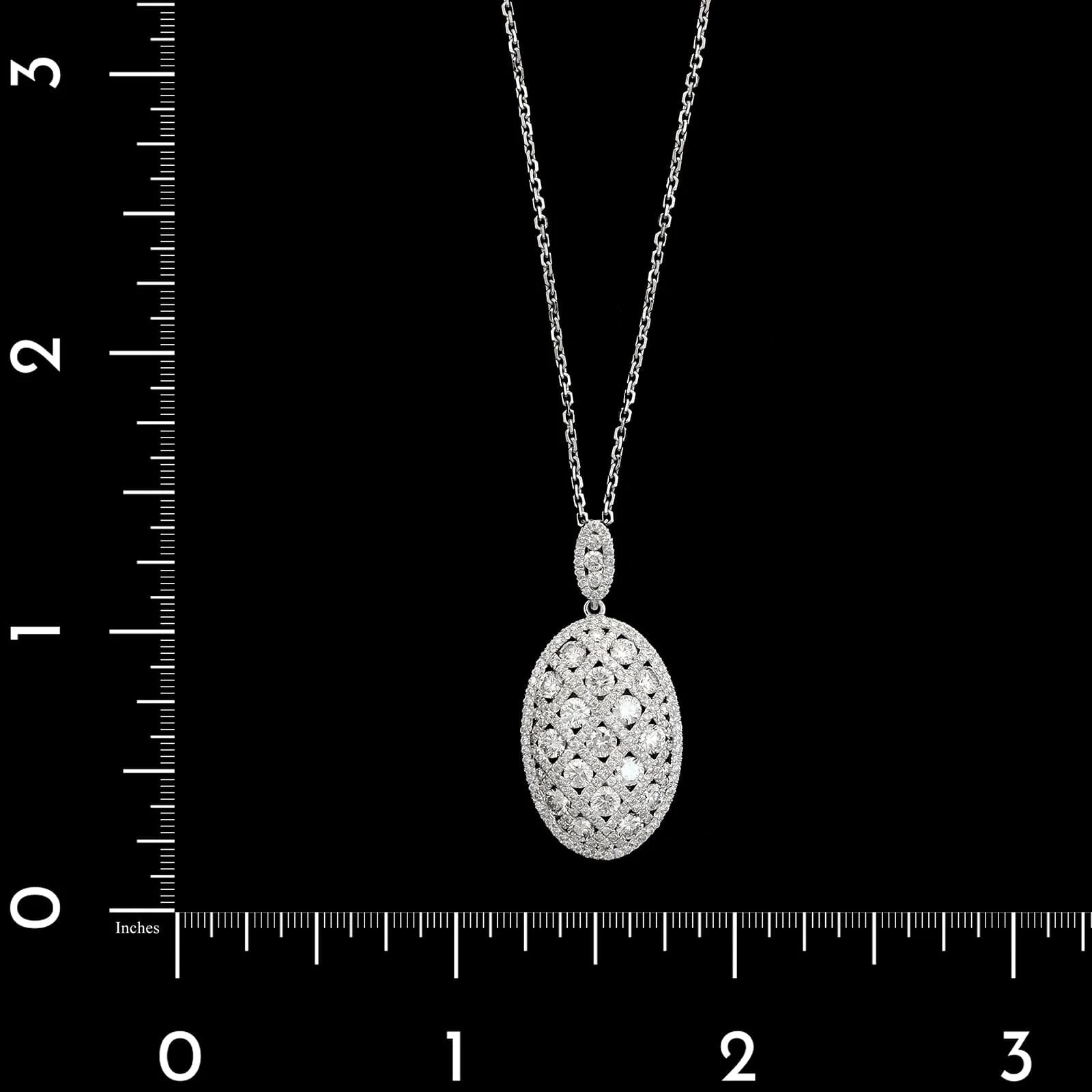 18K White Gold Estate Diamond Pendant Necklace - Image 4