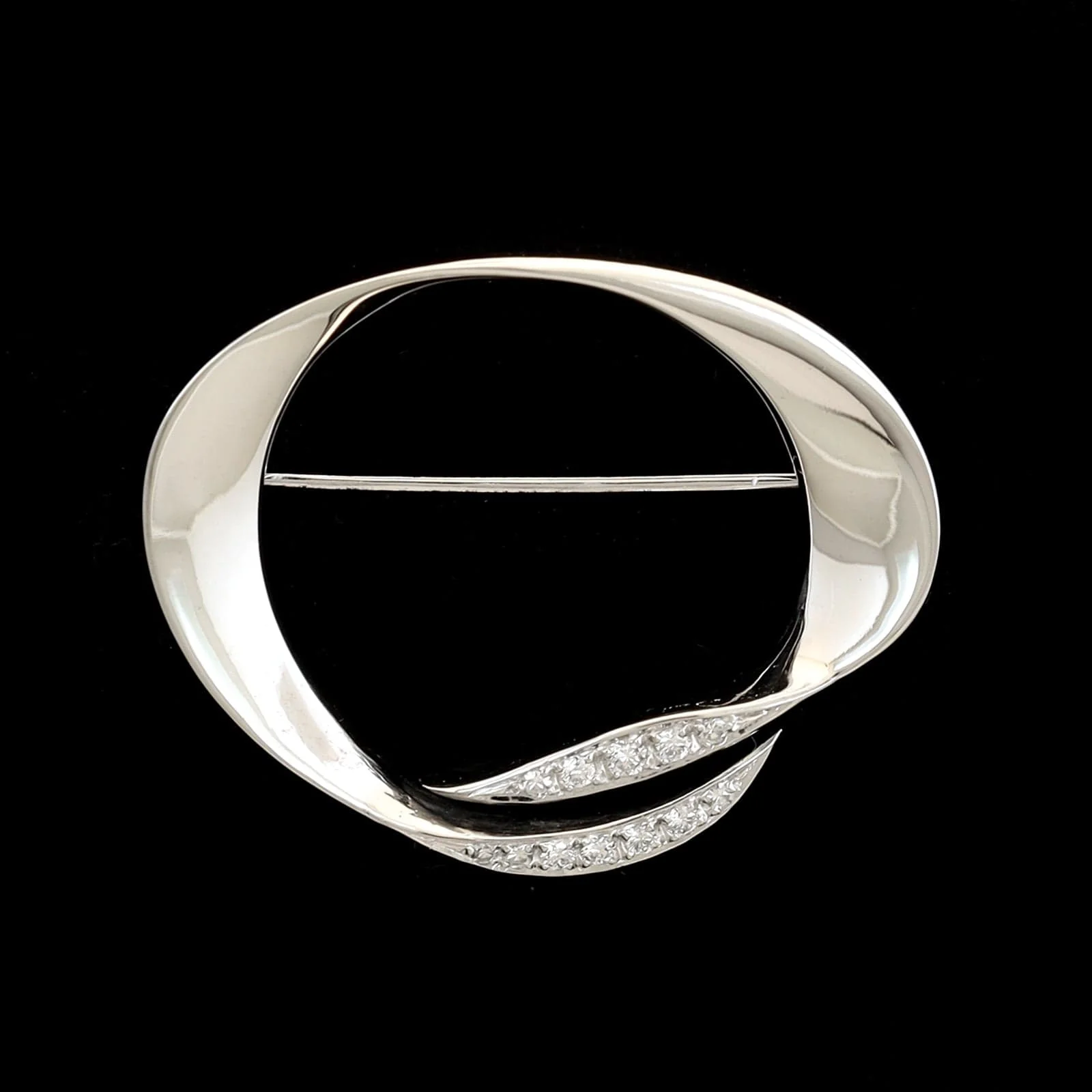 18K White Gold Estate Diamond Pin