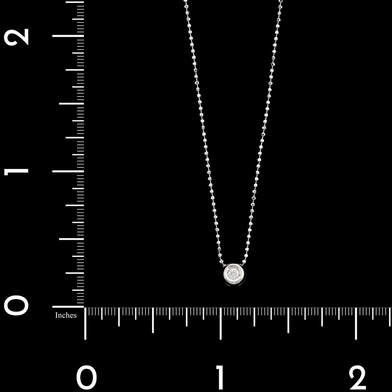 18K White Gold Estate Diamond Solitaire Pendant Necklace - Image 4