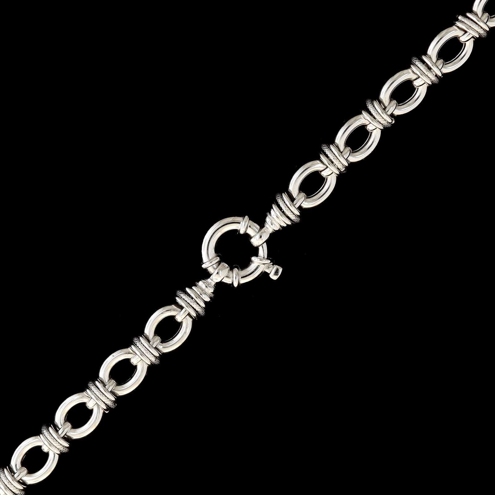 18K White Gold Estate Fancy Link Necklace - Image 2