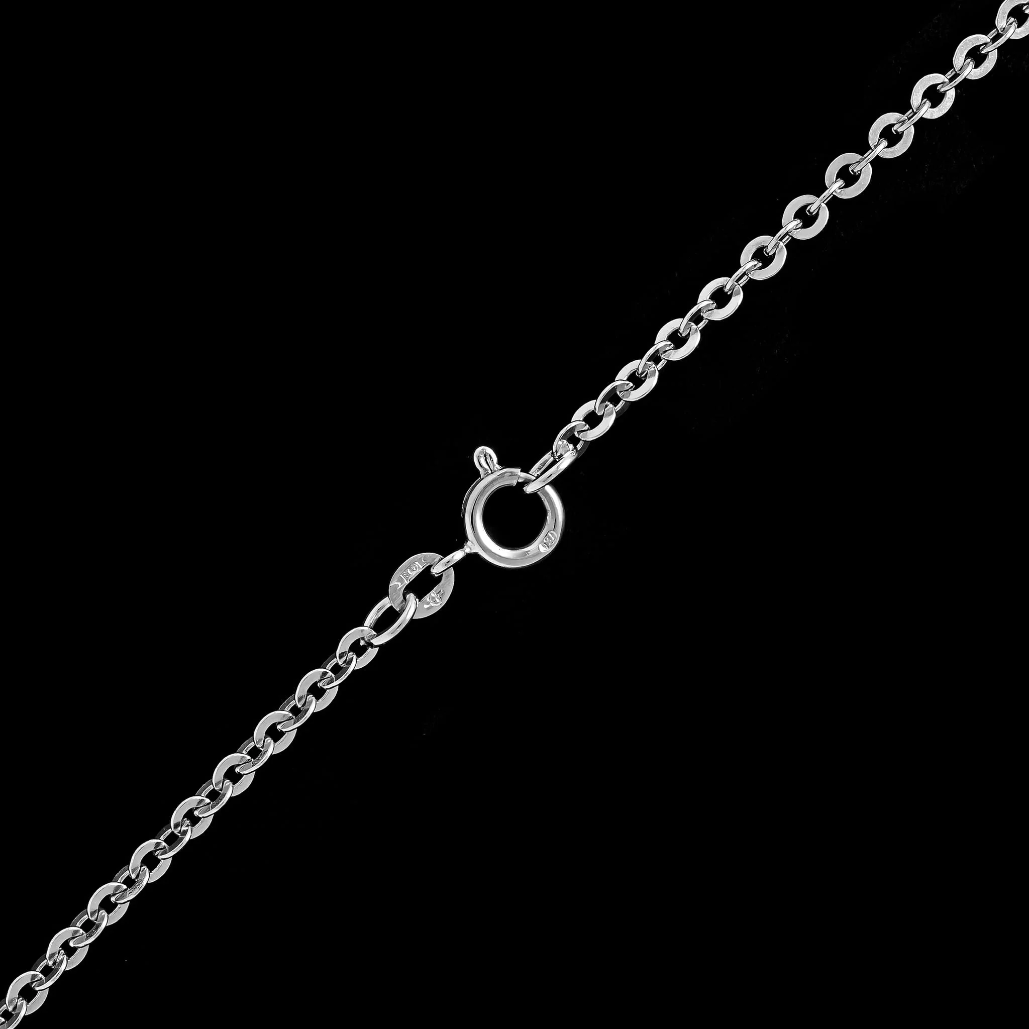 18K White Gold Estate Oval Link Chain - Image 2