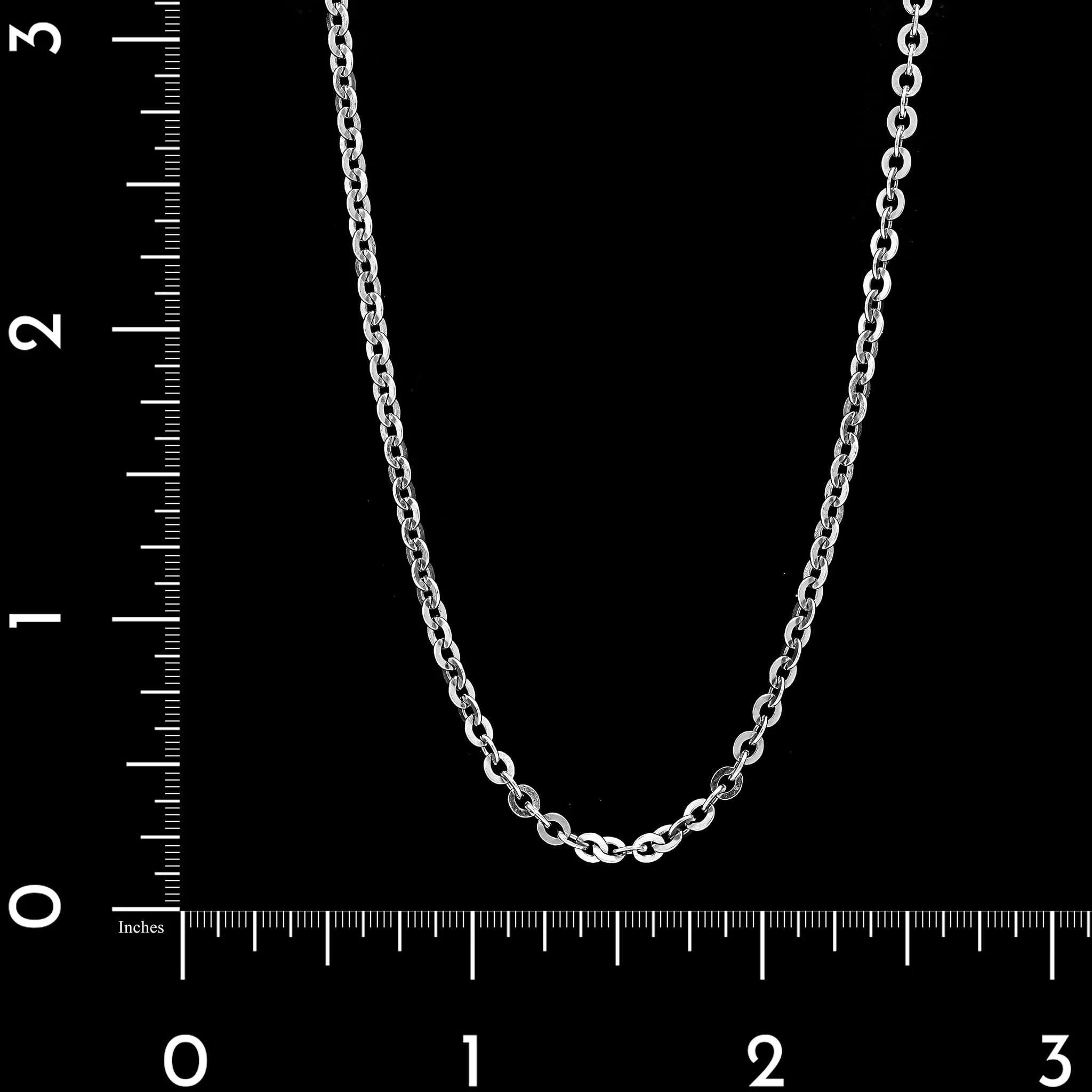 18K White Gold Estate Oval Link Chain - Image 3