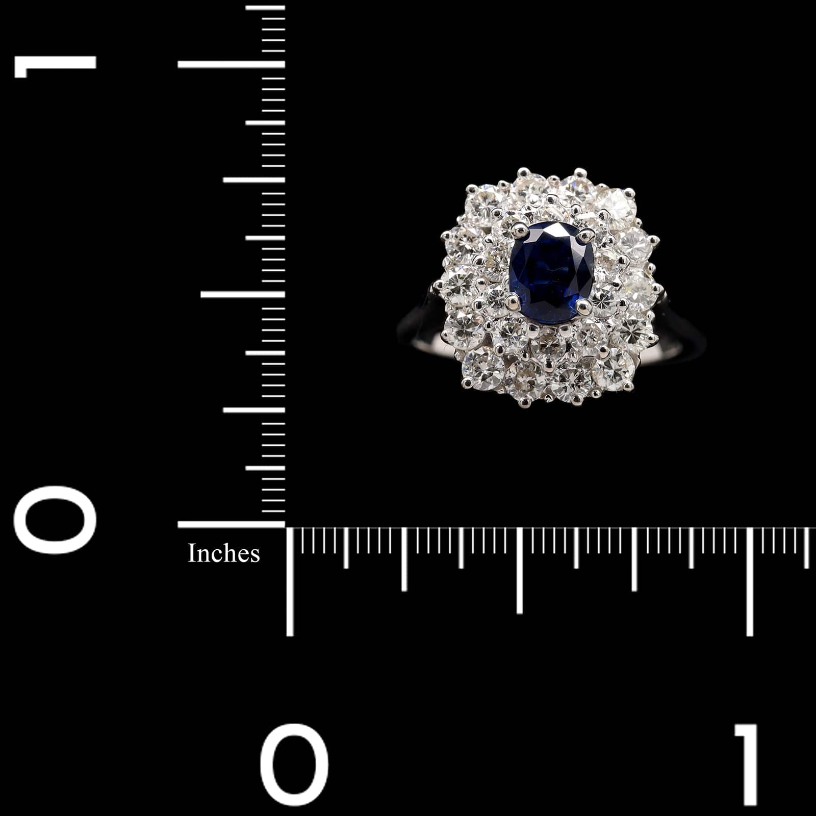 18K White Gold Estate Sapphire and Diamond Ring - Image 4