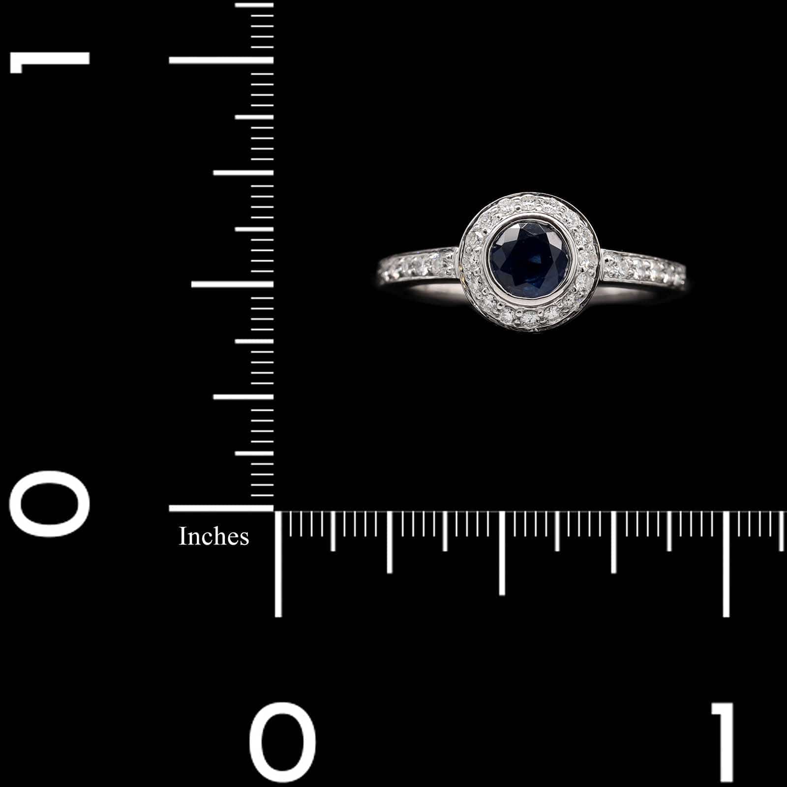 18K White Gold Estate Sapphire and Diamond Ring - Image 4